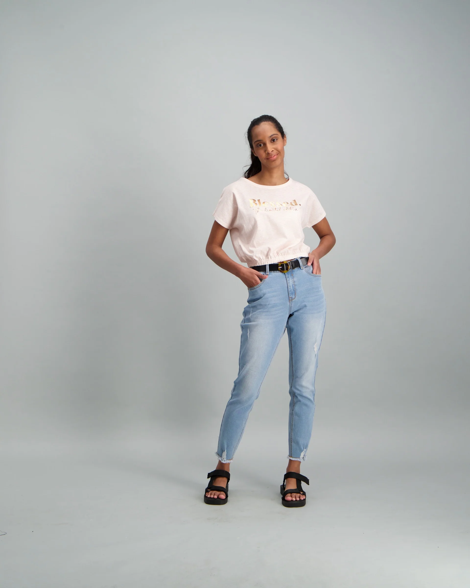 Elastic Print Top - Pink - Image 2