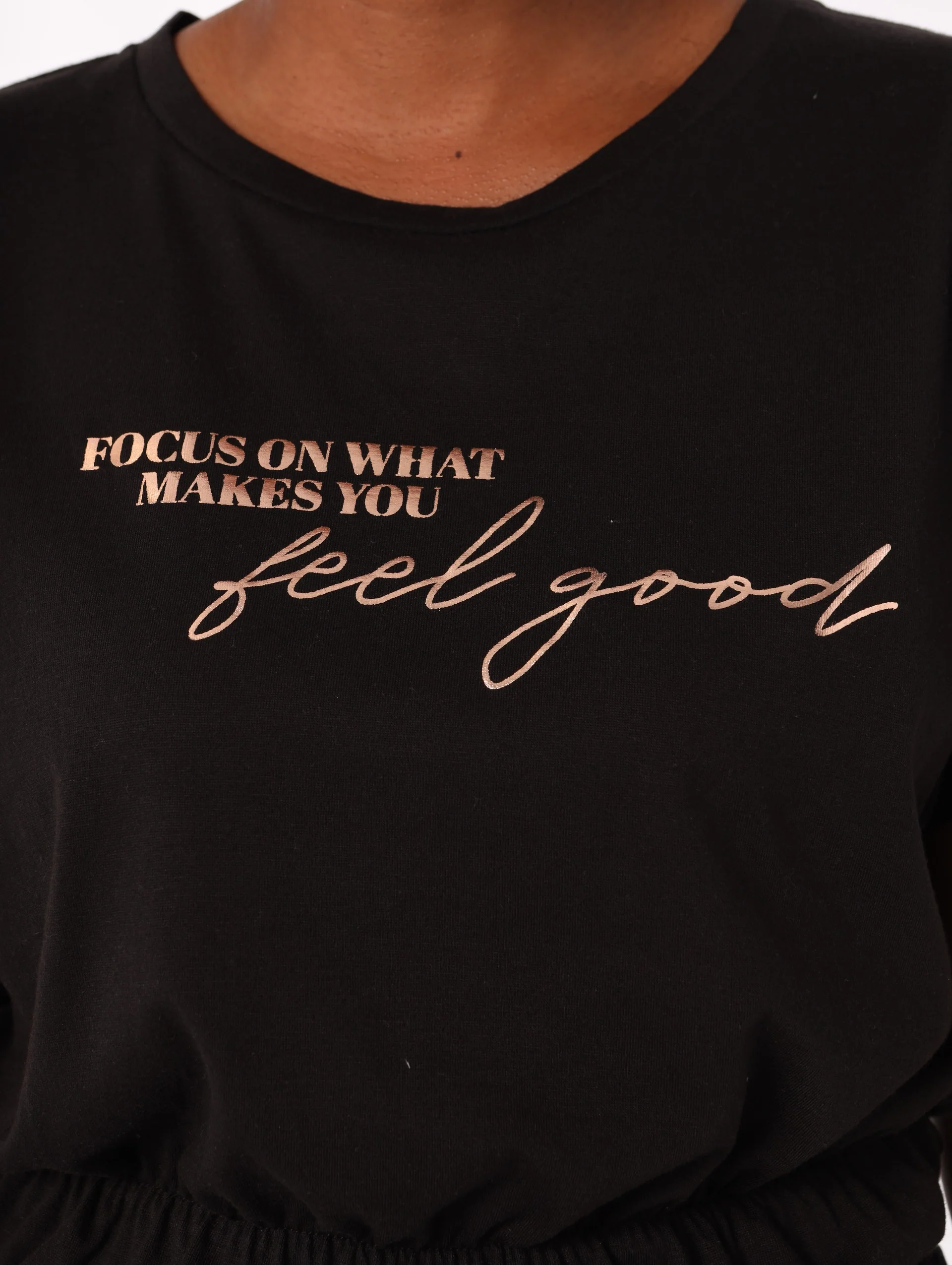 Elasticated Feel Good Top - Black - Image 6