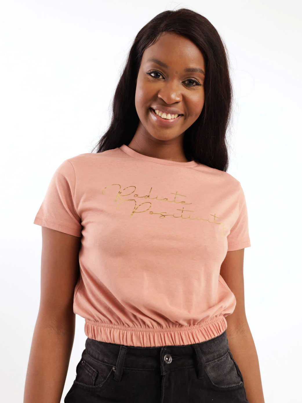 Elasticated Waist Top - Blush - Image 2
