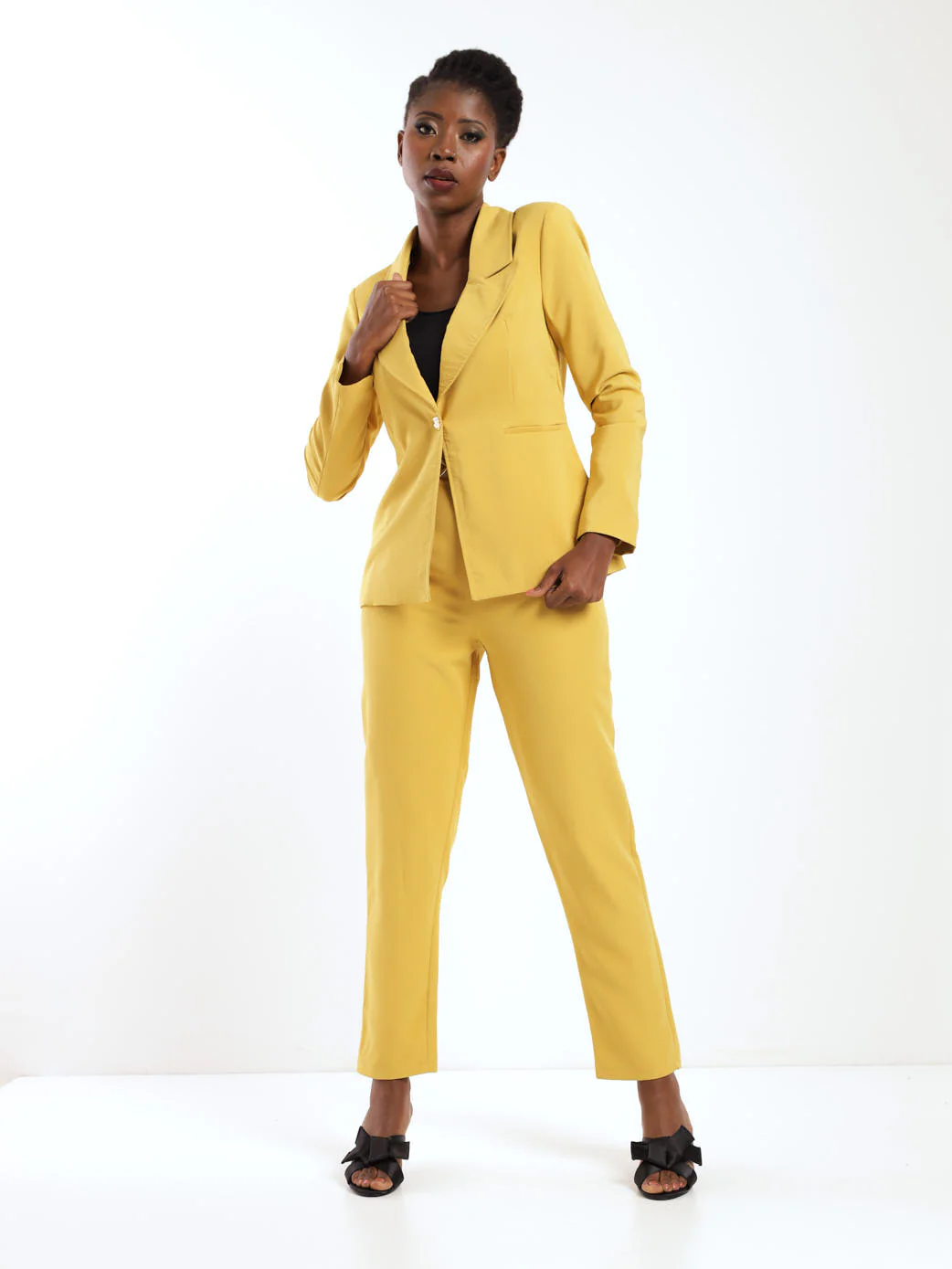 Fancy Button Blazer - Chartreuse - Image 2