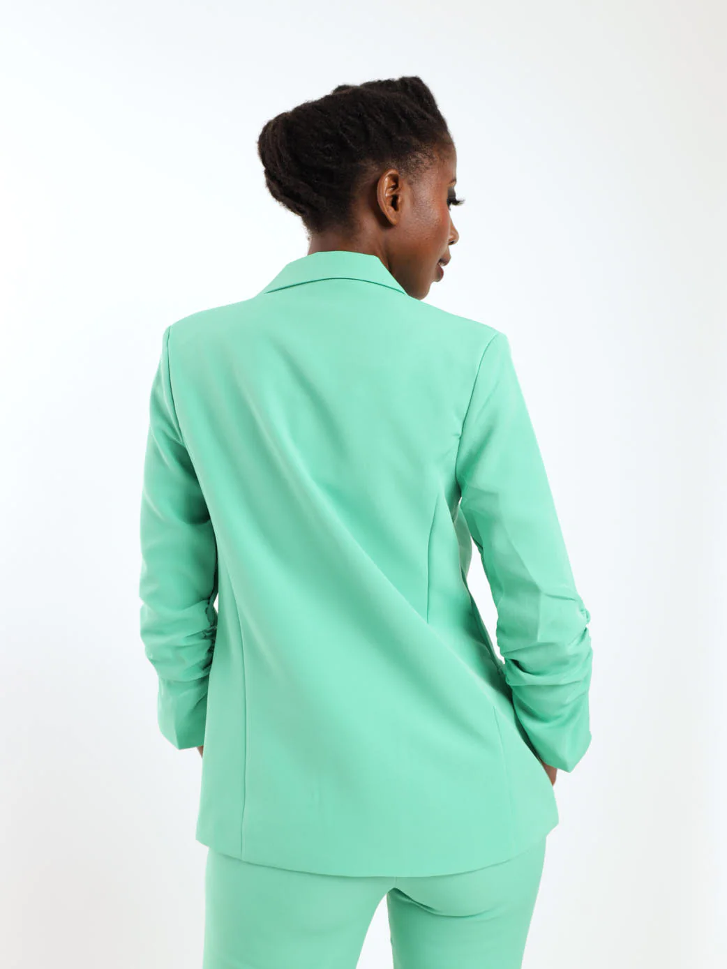 Fancy Button Detail Blazer - Green - Image 4