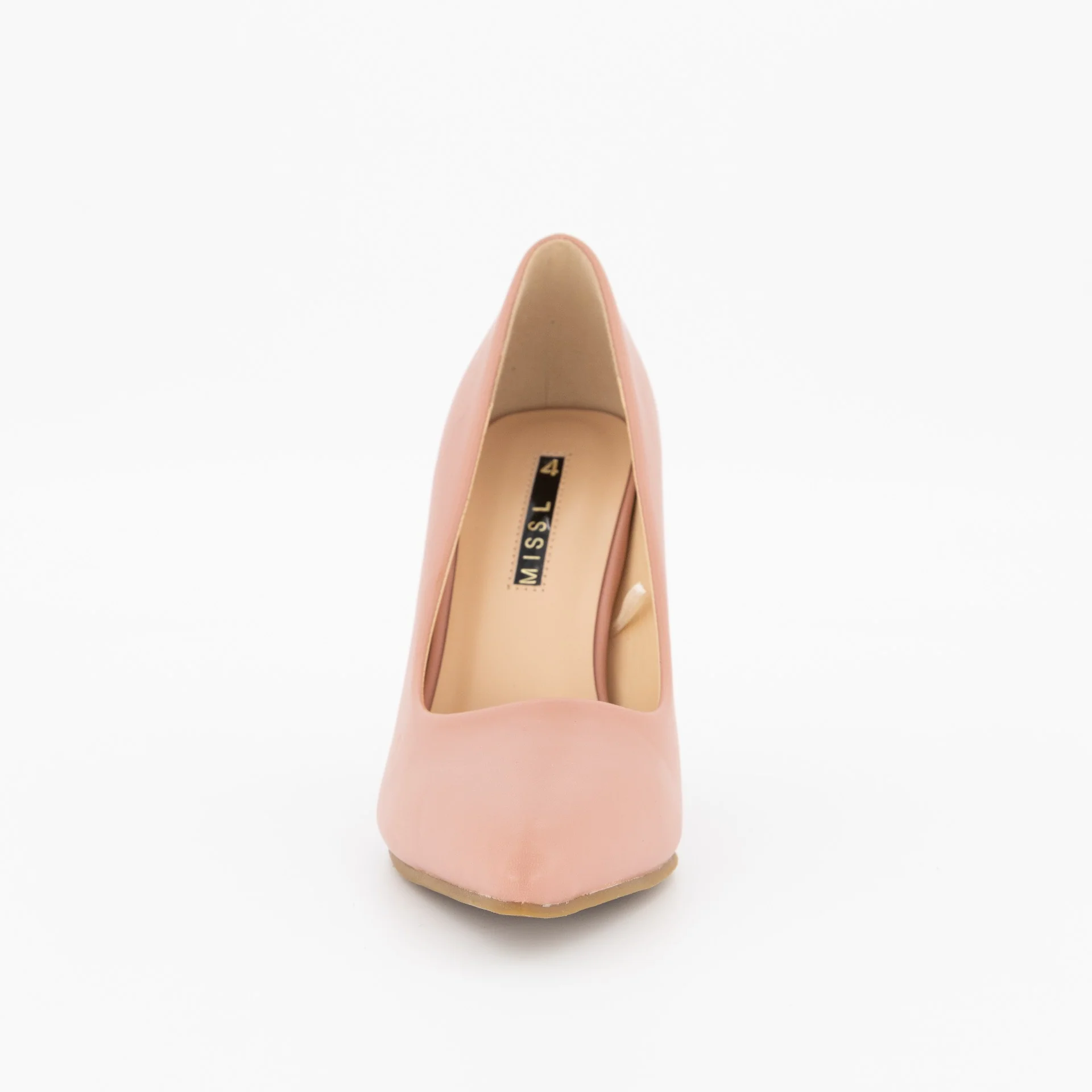 Flat Block Perspex Court High Heel - Mink - Image 5
