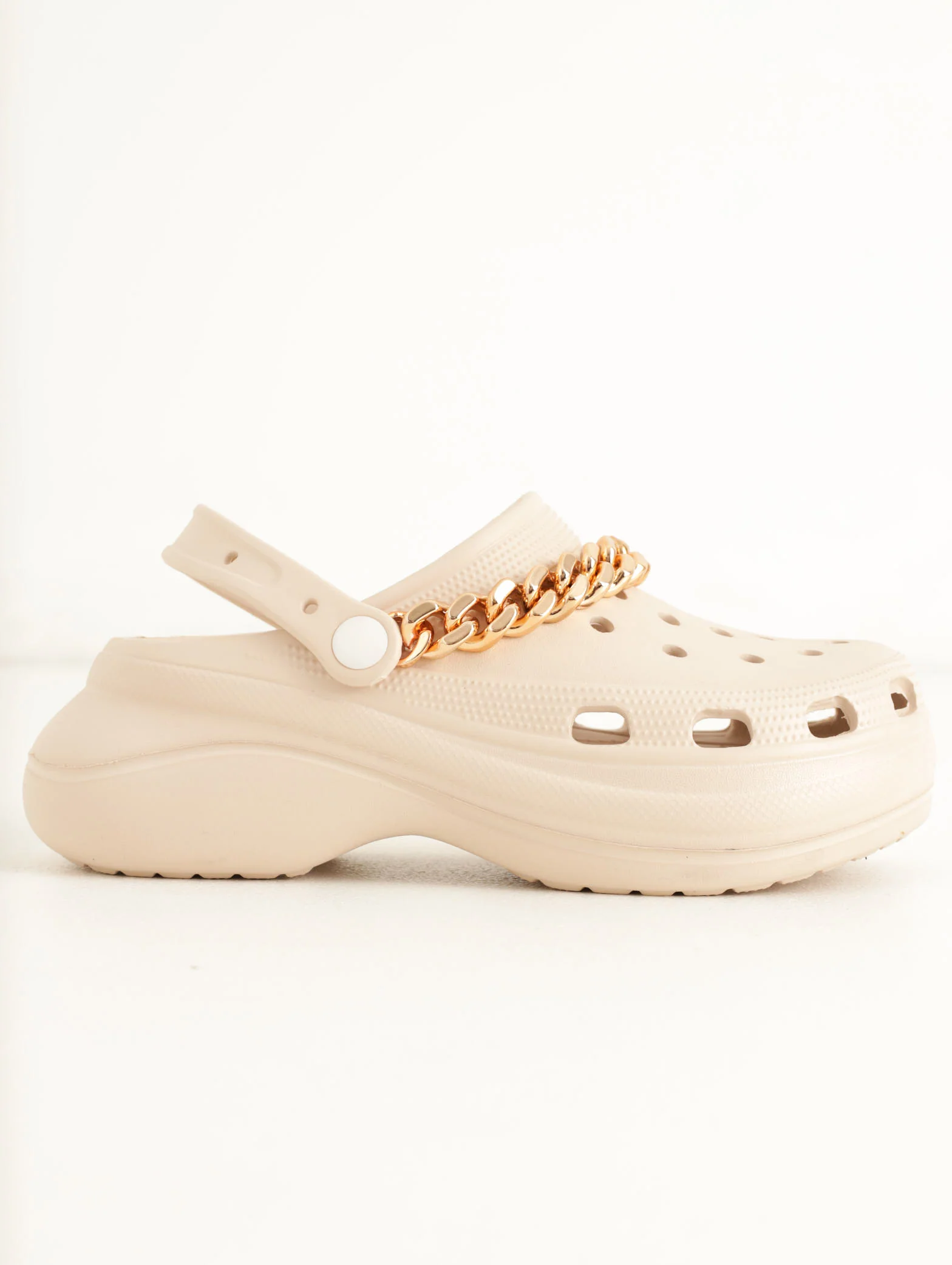 Flatform Moulded Push-In Shoe - Taupe - Image 3