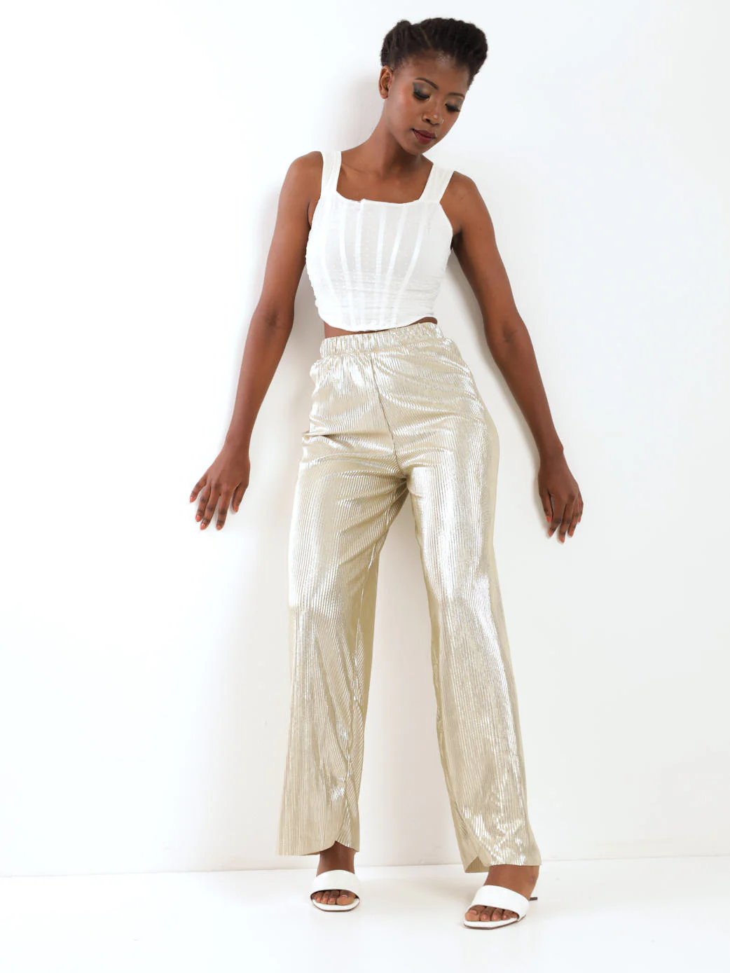 Foil Bodre Pant - Gold - Image 2