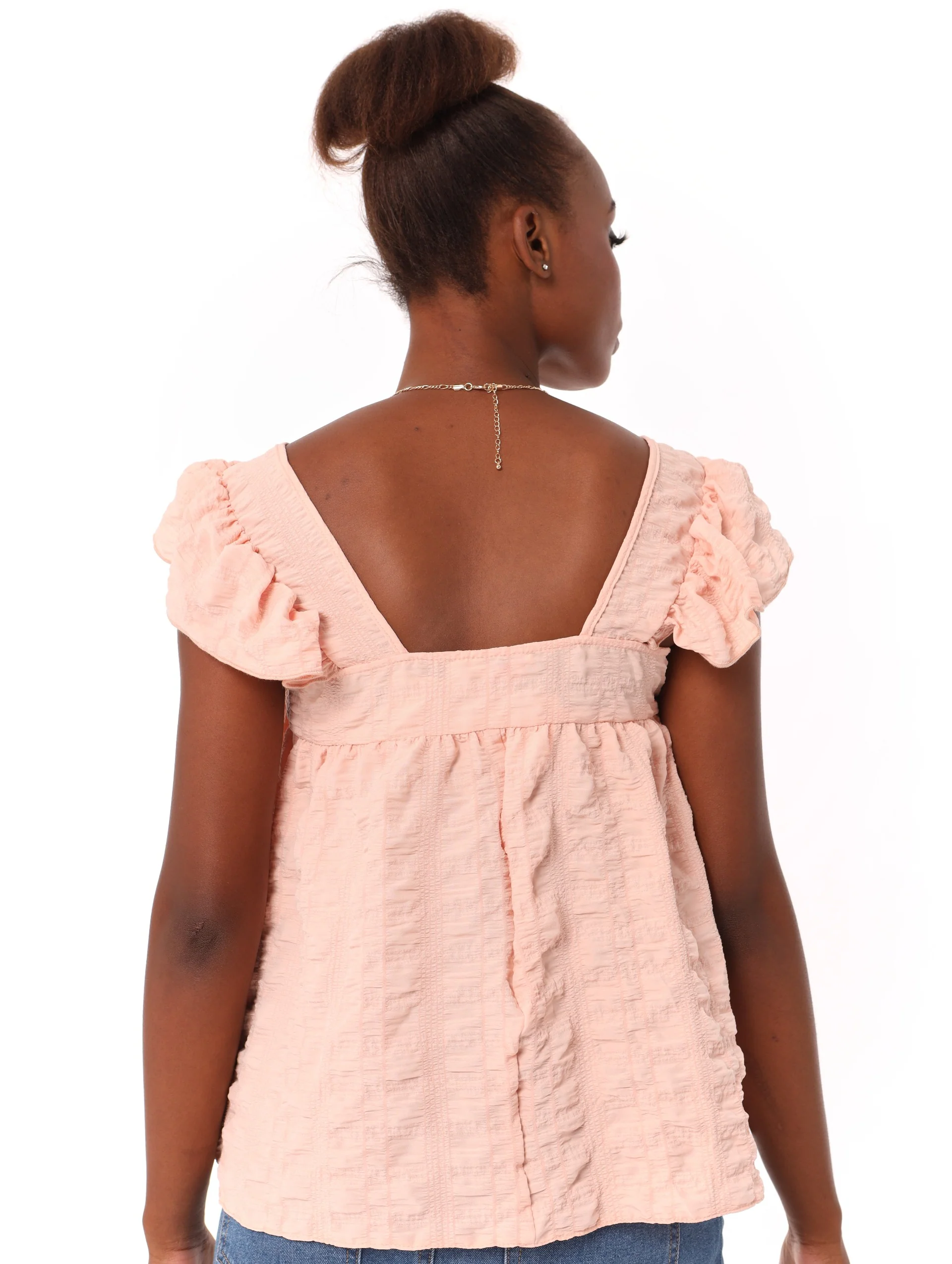 Frill Sleeve Flared Cami - Light Pink - Image 4