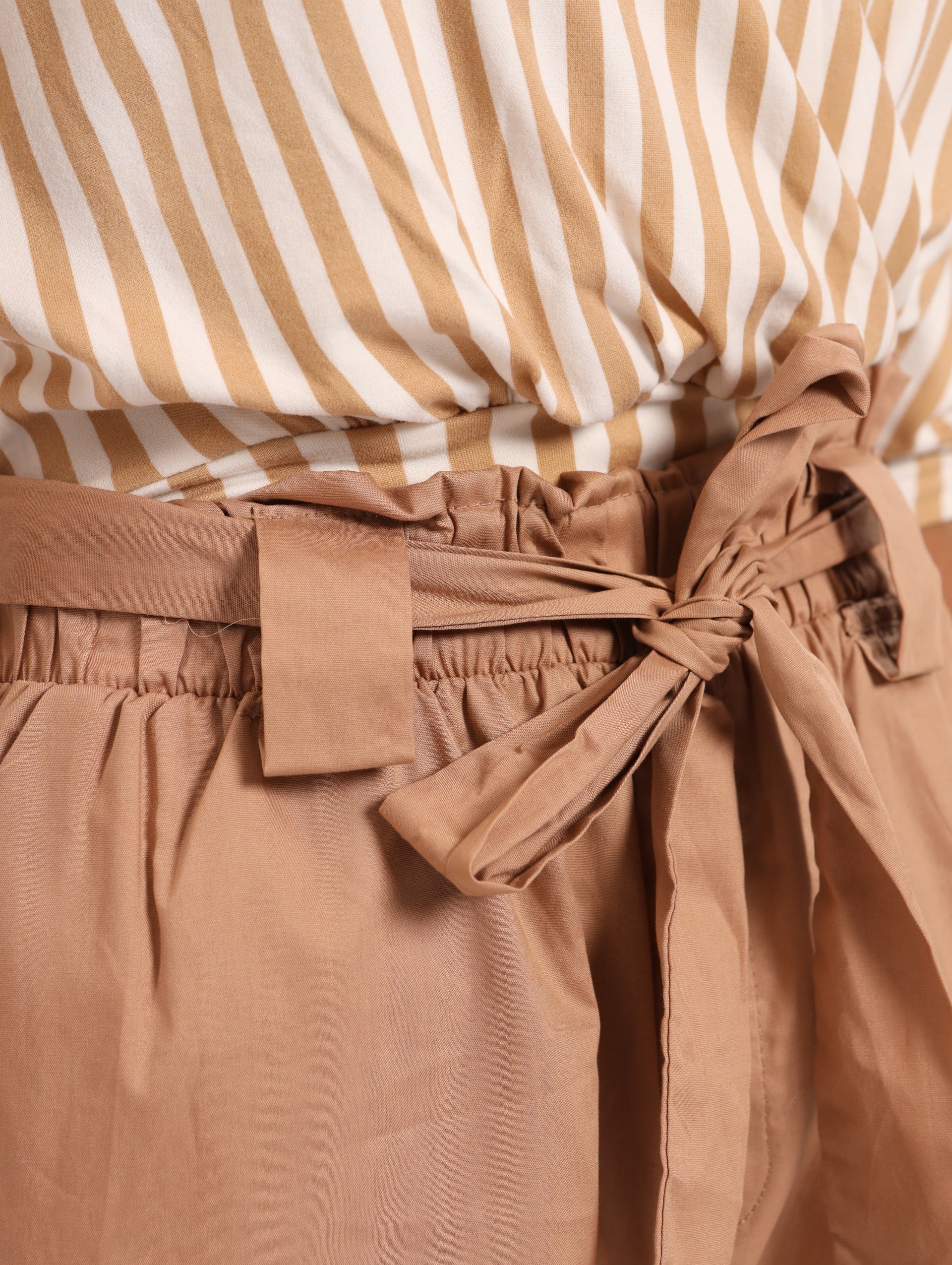 Frill Waist Self Belt-Pant - Stone - Image 5