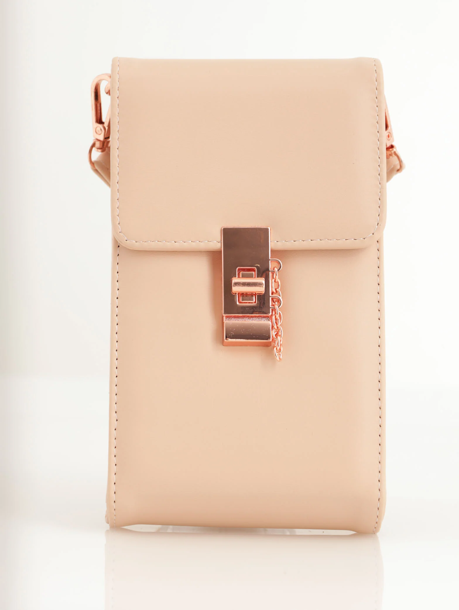 Front Clasp Cellphone Bag - Nude - Image 2