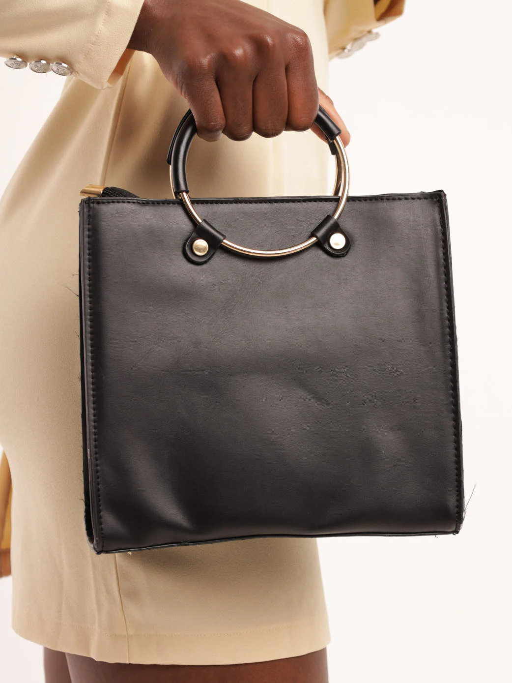 Front Pocket Tote Bag - Black - Image 3