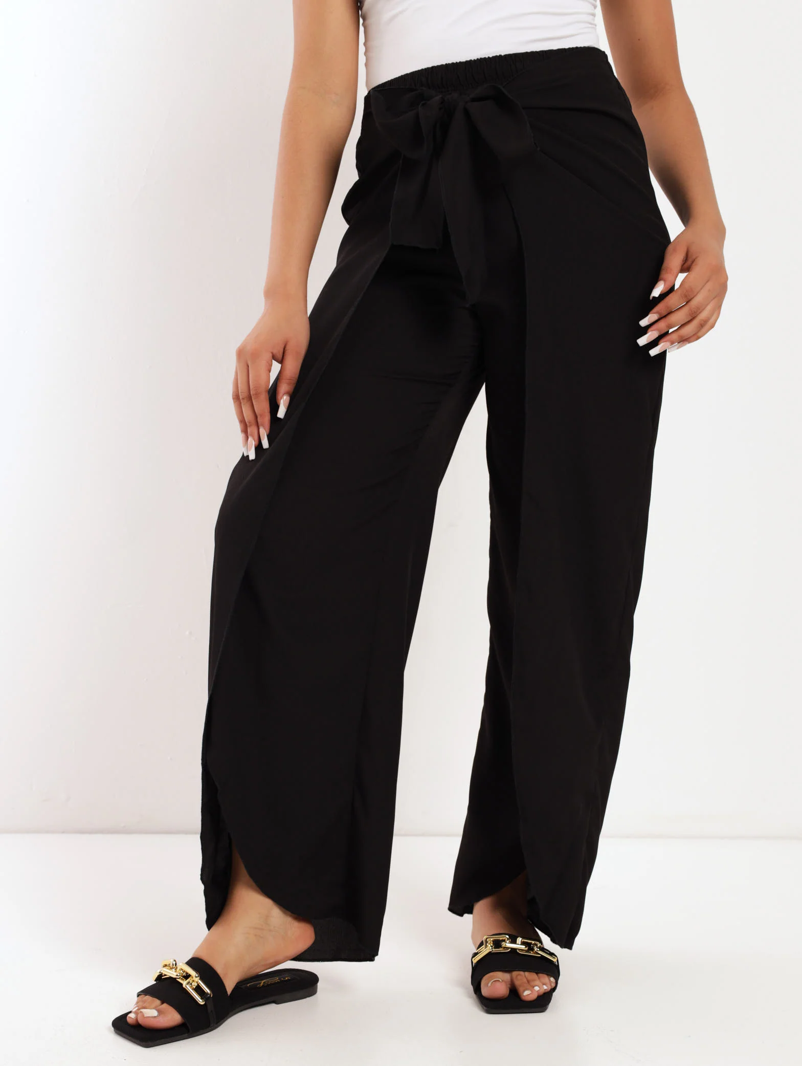 Front-Tie Pant - Black
