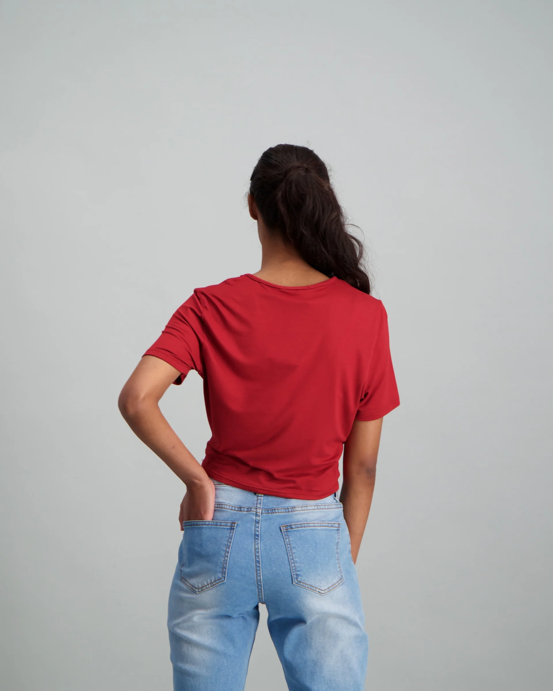 Front Twist Top - Burgundy - Image 3
