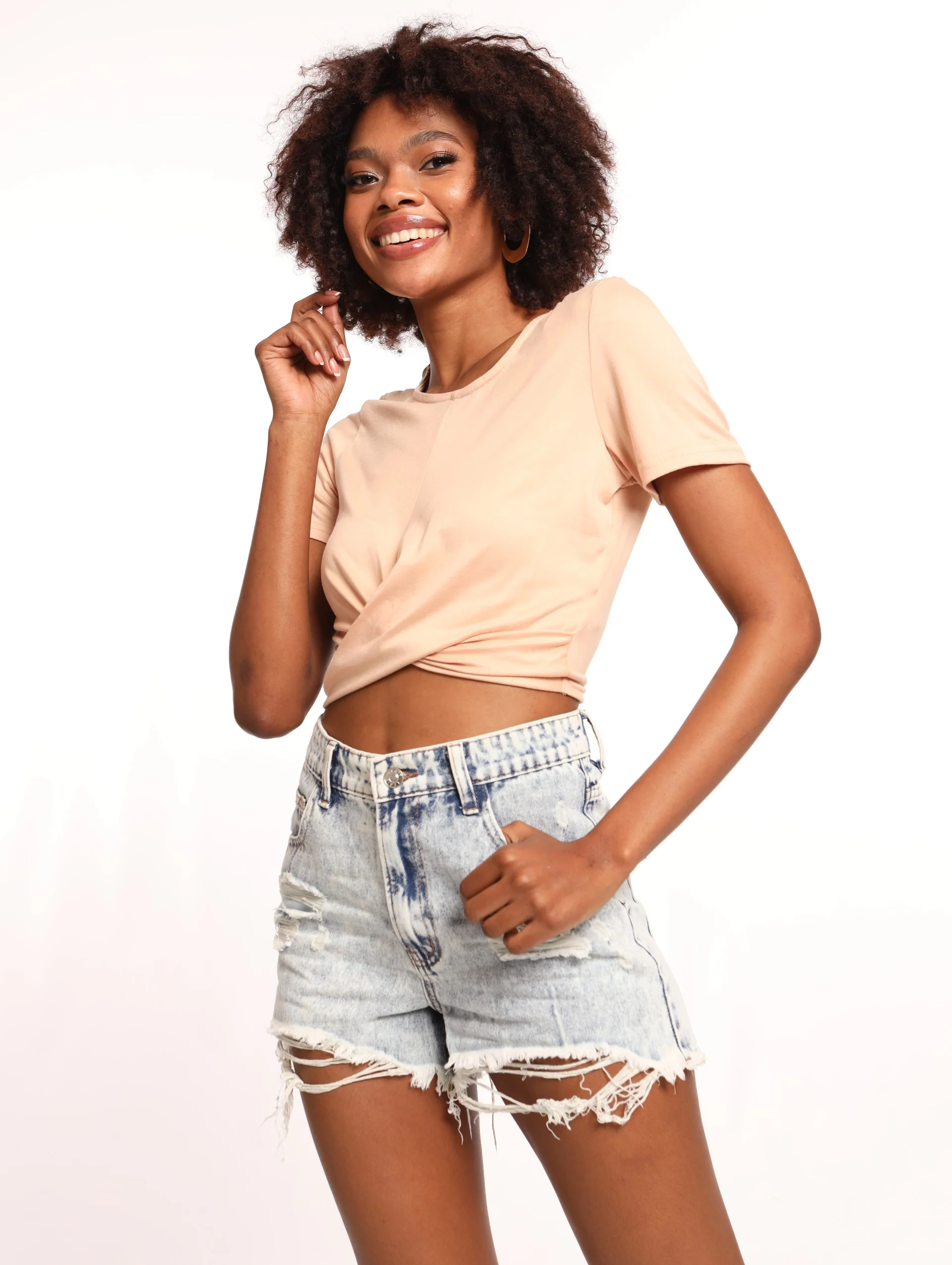 Front Twist Top - Stone - Image 2