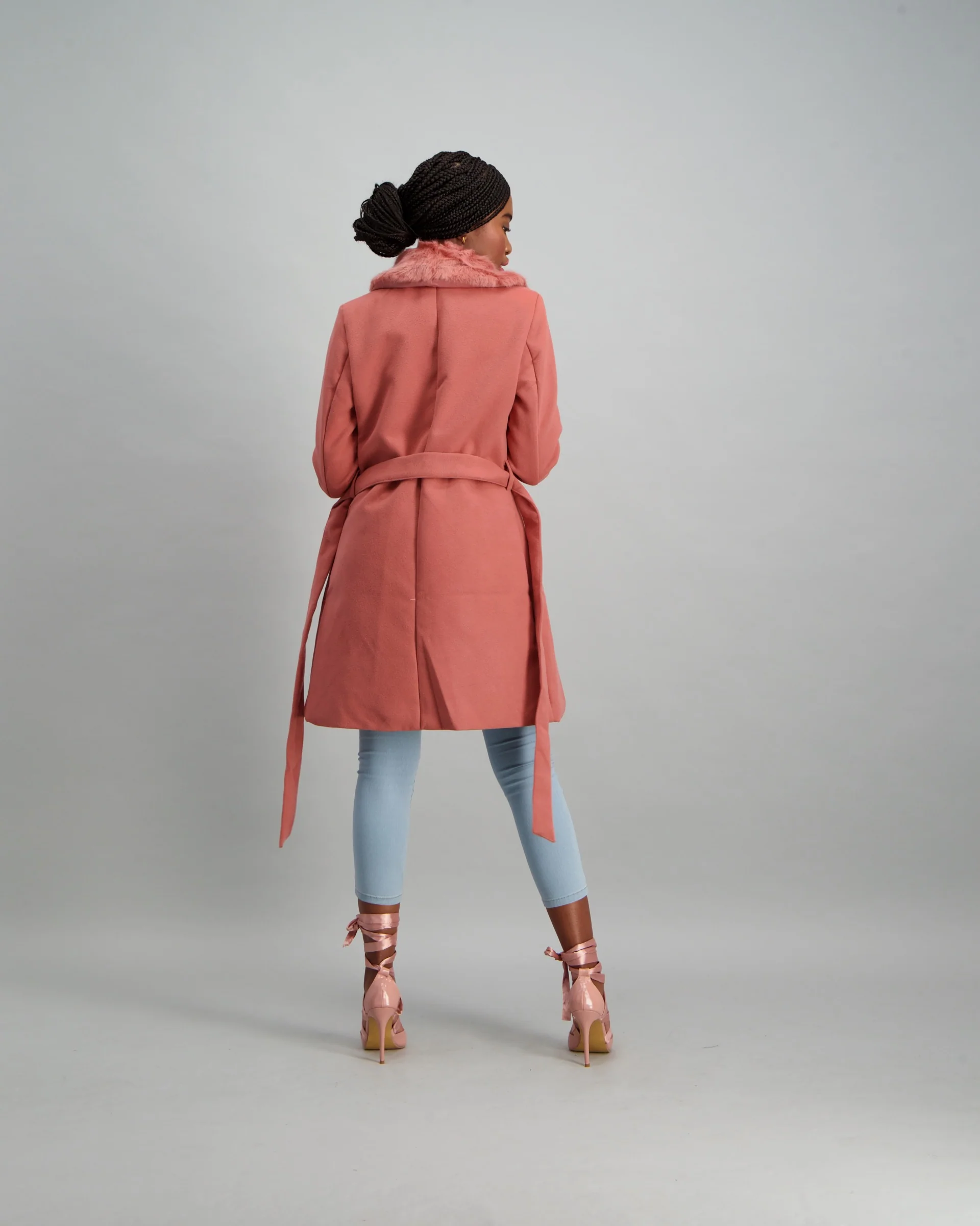 Fur Colour Melton Jacket - Blush - Image 5
