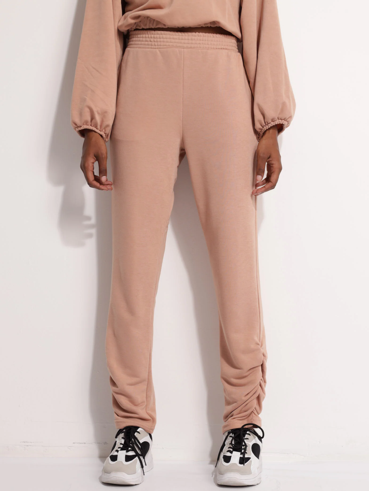 Gauged Hem Jogger - Stone