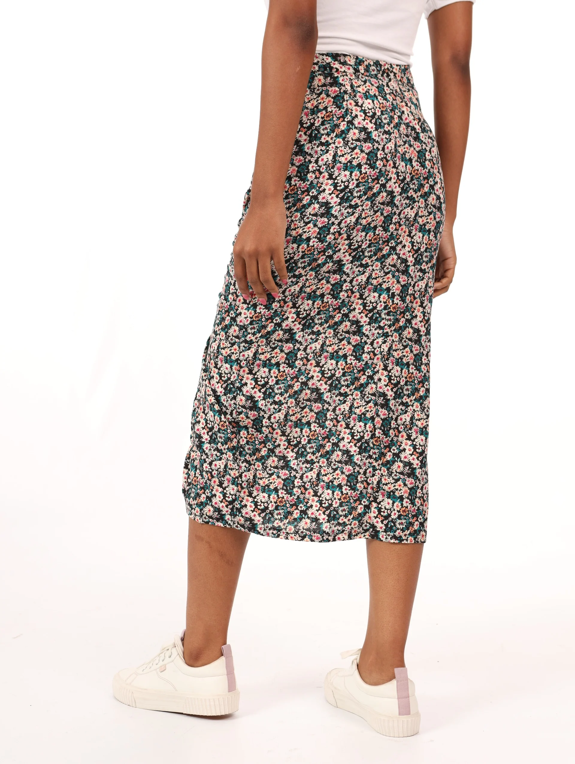 Gauged Thigh Midi Skirt - Image 3