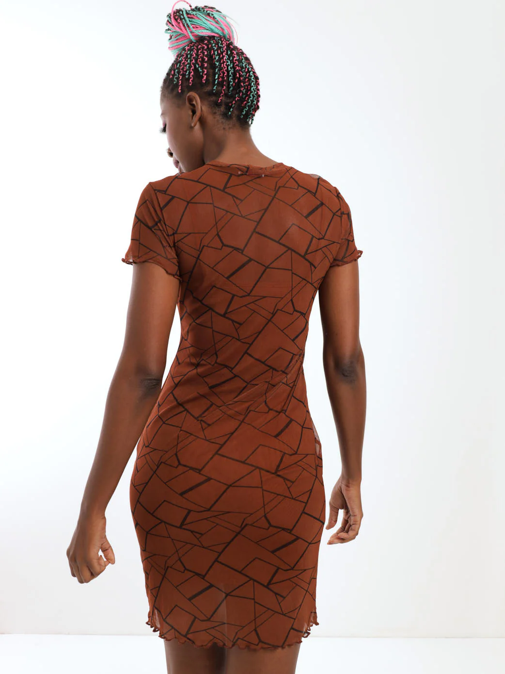 Geometric Mesh Tube Dress - Image 3