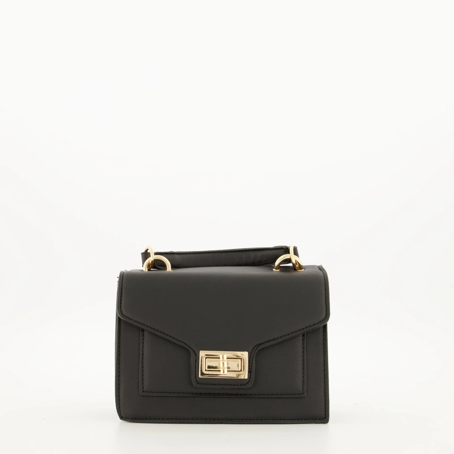 Gold Clasp Top Handle Satchel