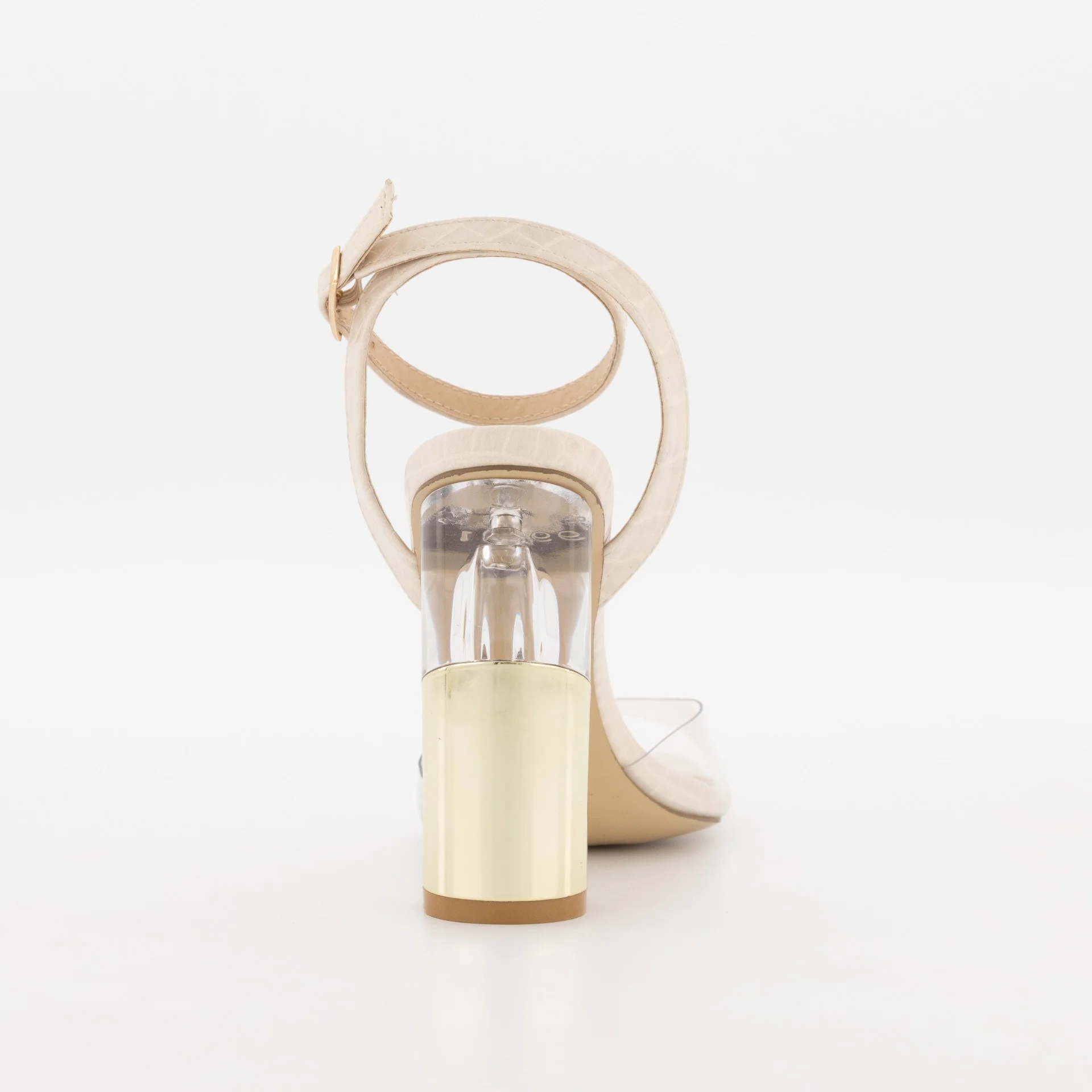 Gold & Perspex Cylinder Block Mule - Stone - Image 2