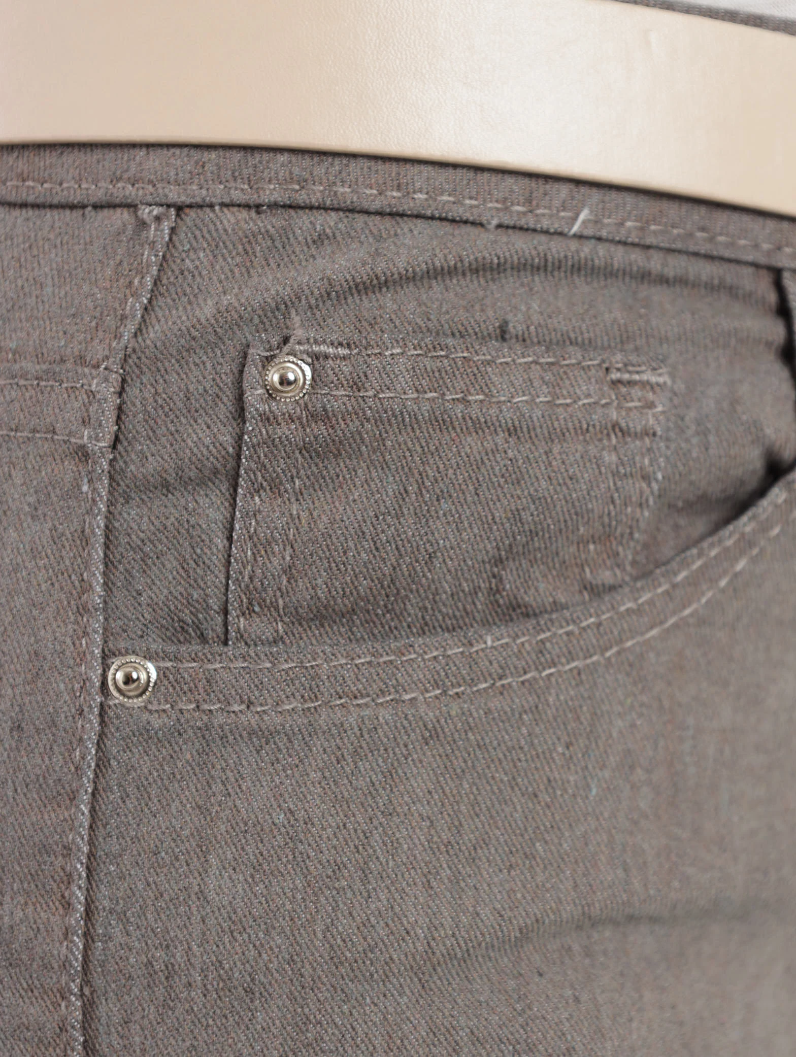 Grey Hi-Waist Belted Rip & Repair Skinny Denim Jean - Image 6