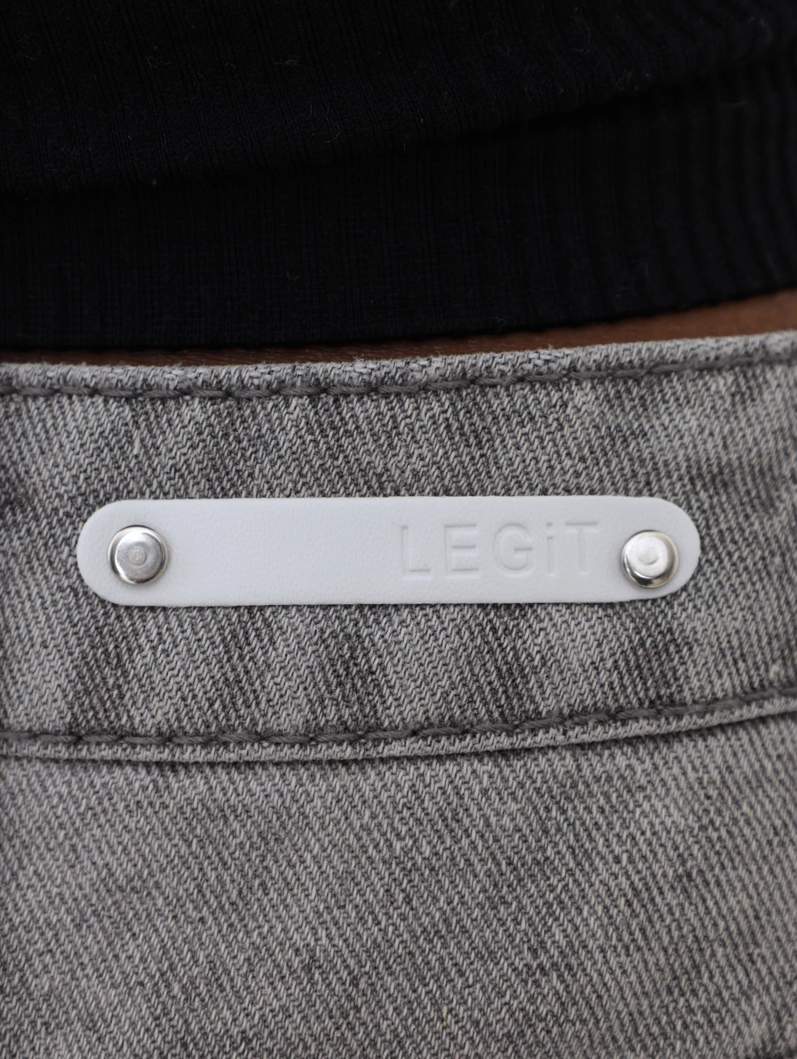 Grey Slash Knee Mom Denim Jean - Image 6