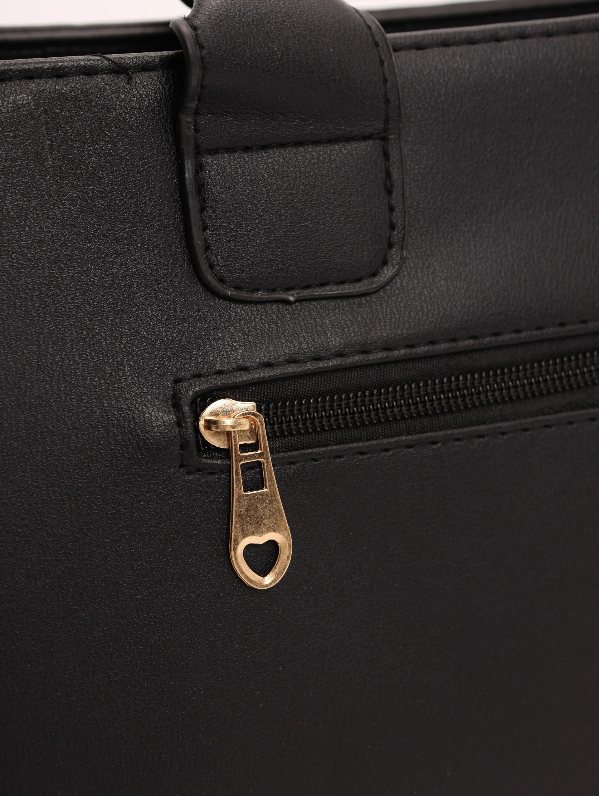 Handheld Zip Boxy Tote-Black - Image 6