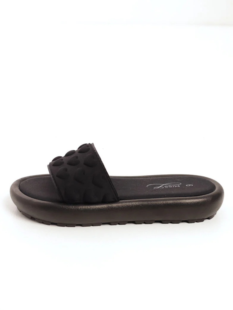 Heart Bubble Mule Sandal - Black - Image 2
