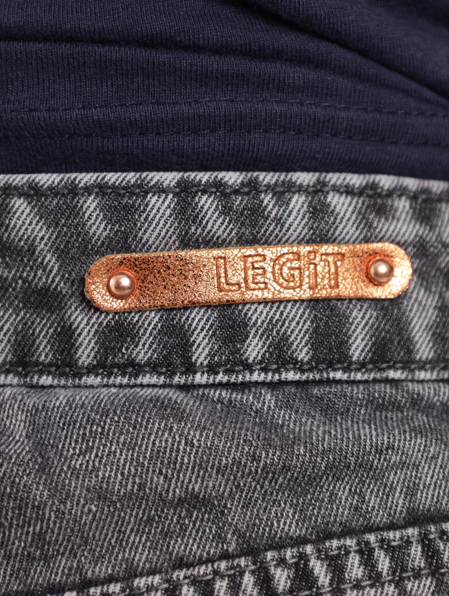 Heavy Abraised Hem Denim Mid Short - Marble Grey - Image 6