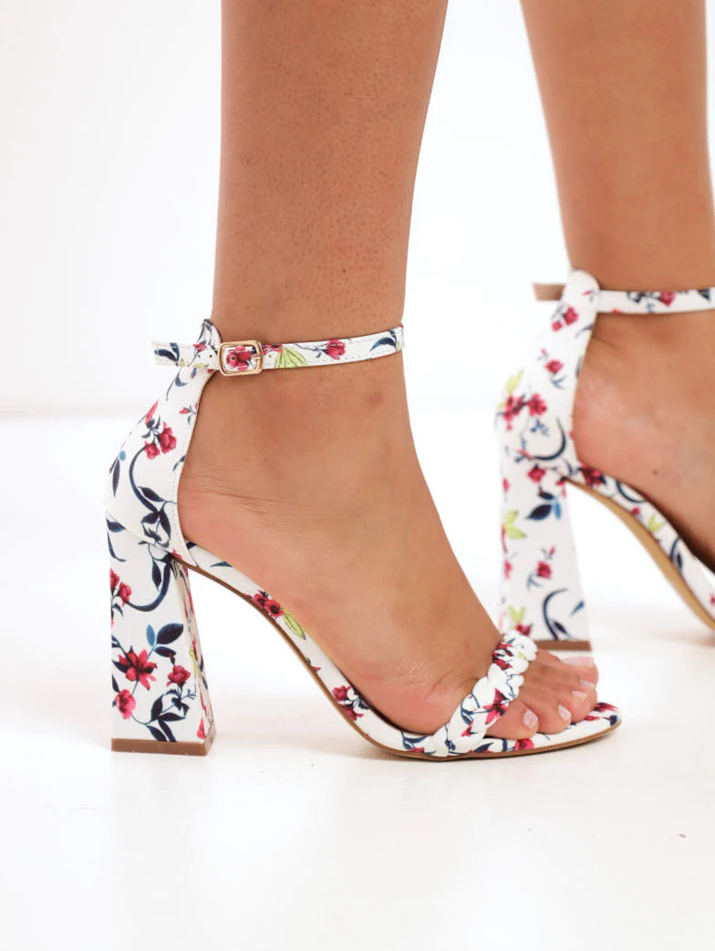 Hi-Block Floral Printed Mule Heel - Image 2