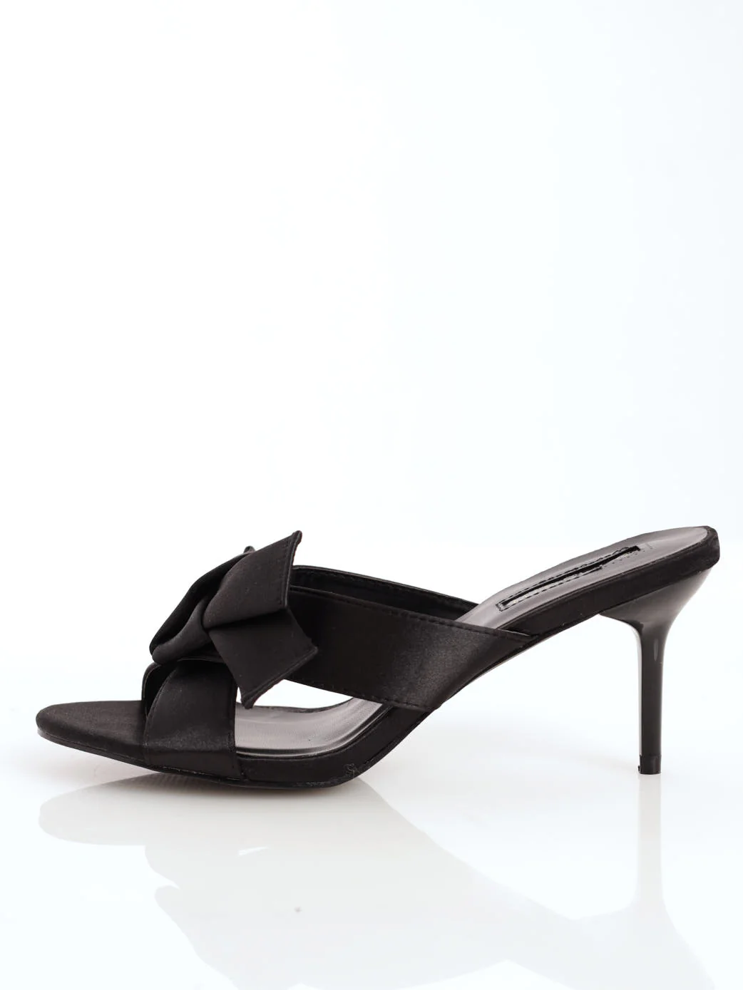 Hi-Stiletto Heel With Weaved Bow - Black - Image 3