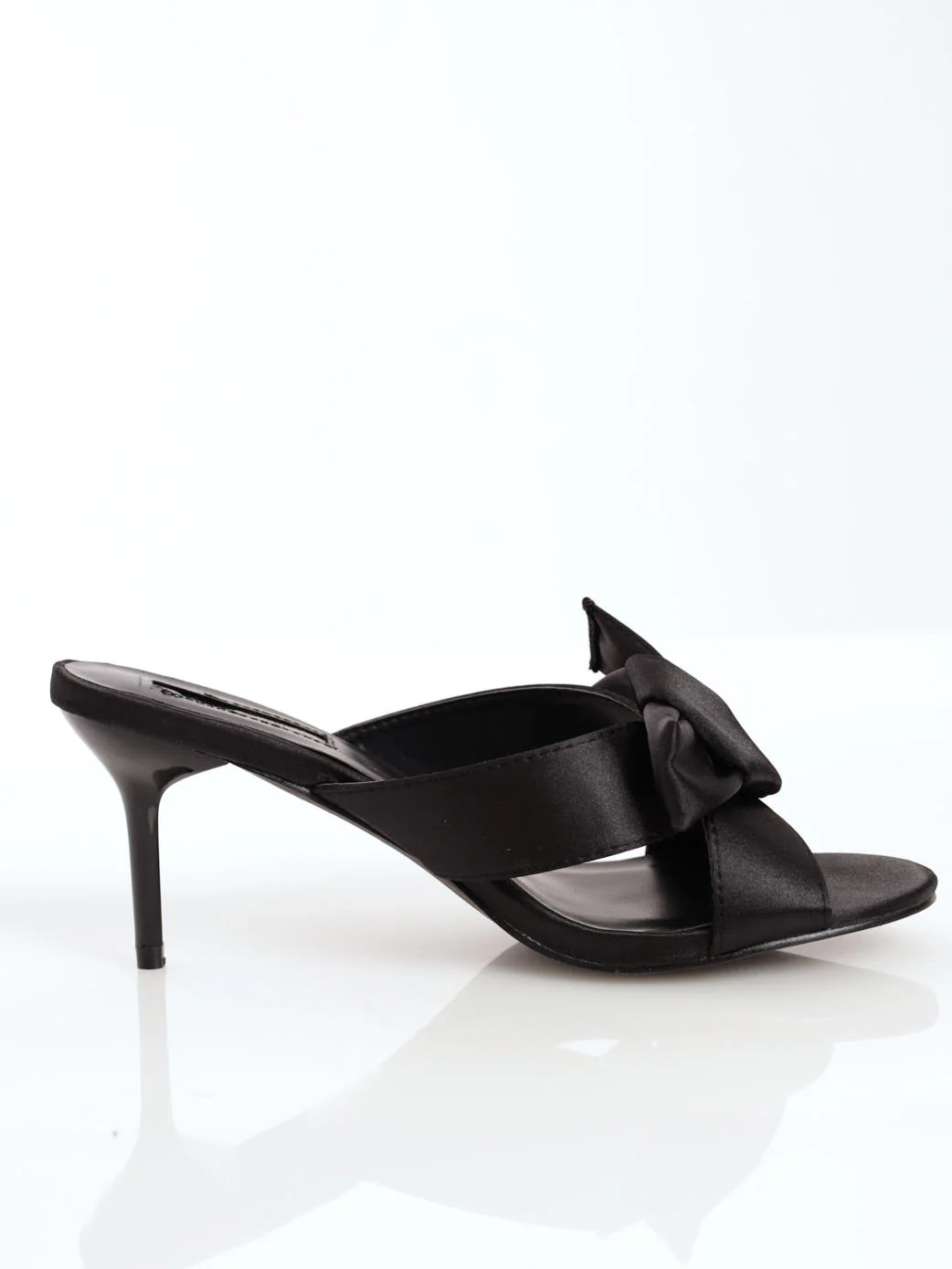 Hi-Stiletto Heel With Weaved Bow - Black - Image 5