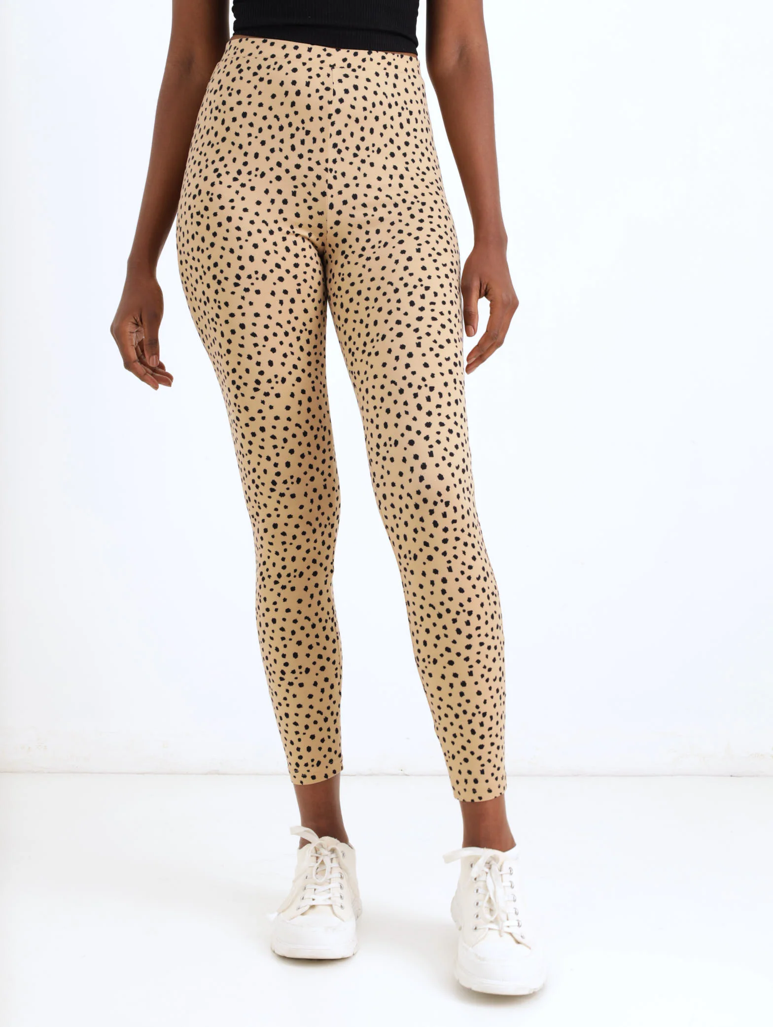 Hi-Waist Animal Legging - Stone