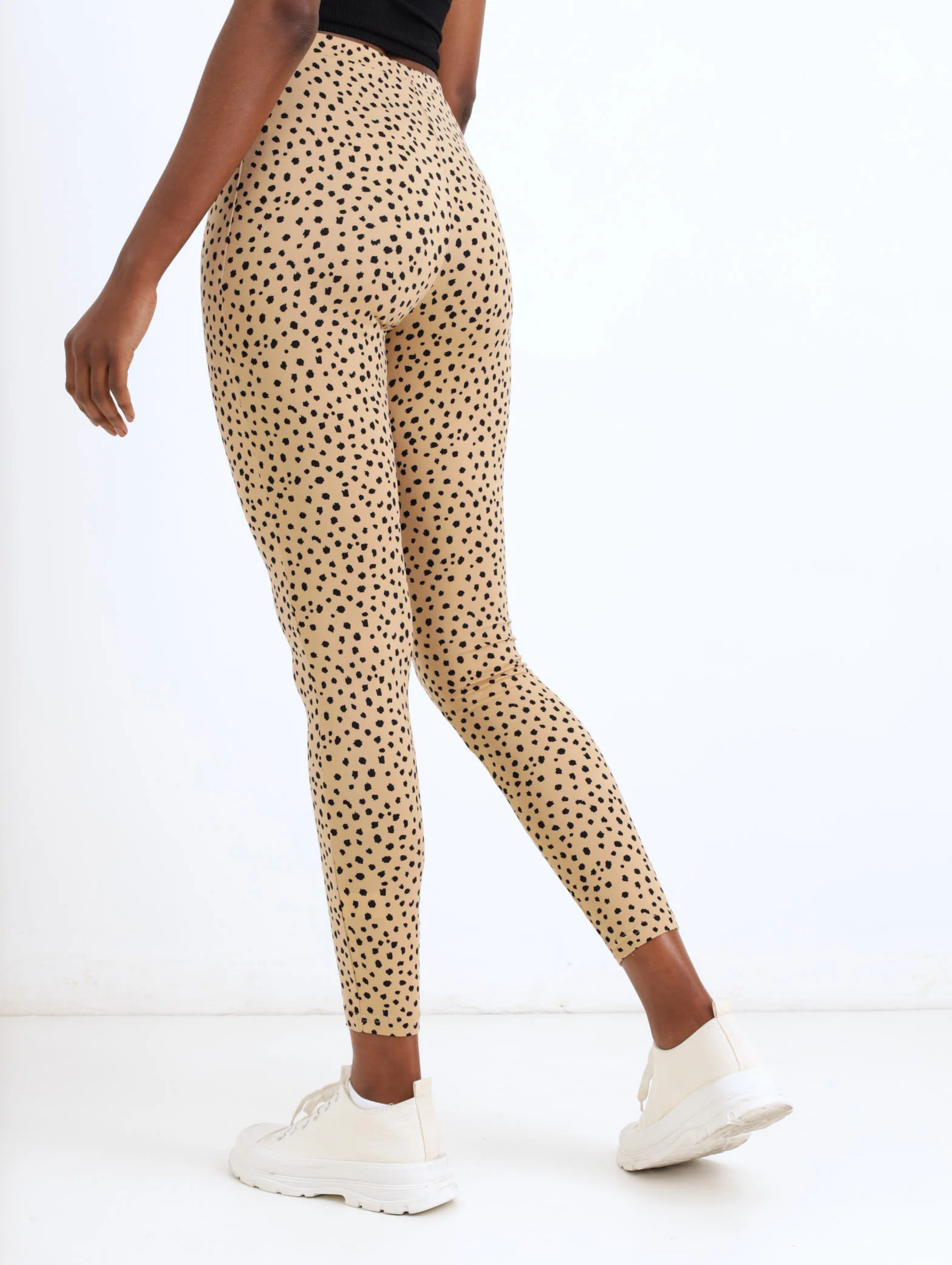 Hi-Waist Animal Legging - Stone - Image 3