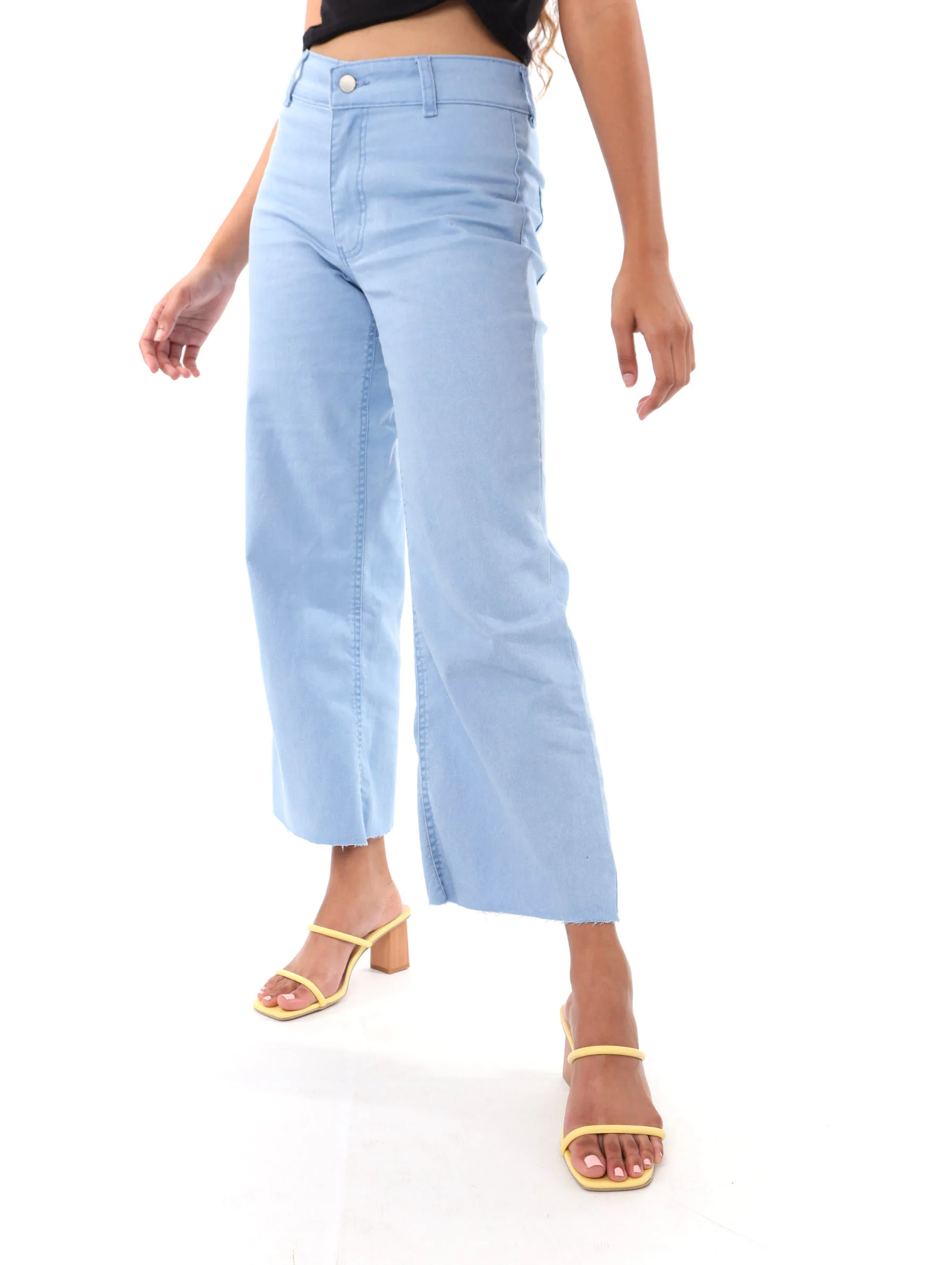 Hi-Waist Color Culotte - Blue - Image 2