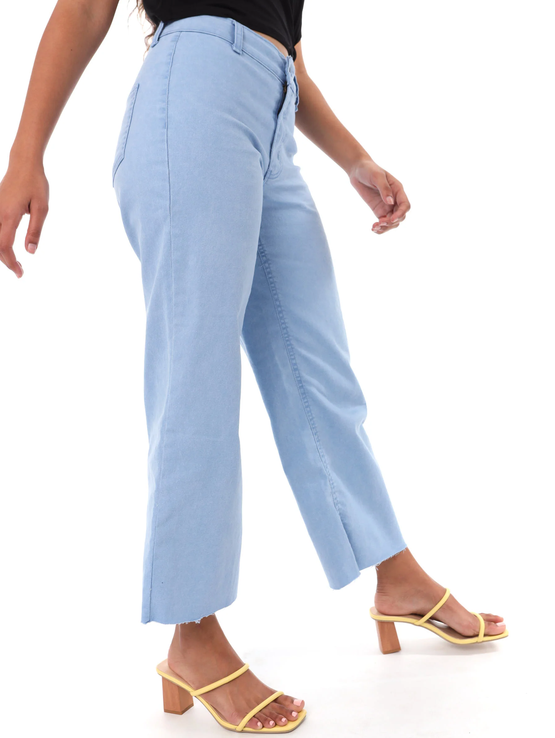 Hi-Waist Color Culotte - Blue - Image 3