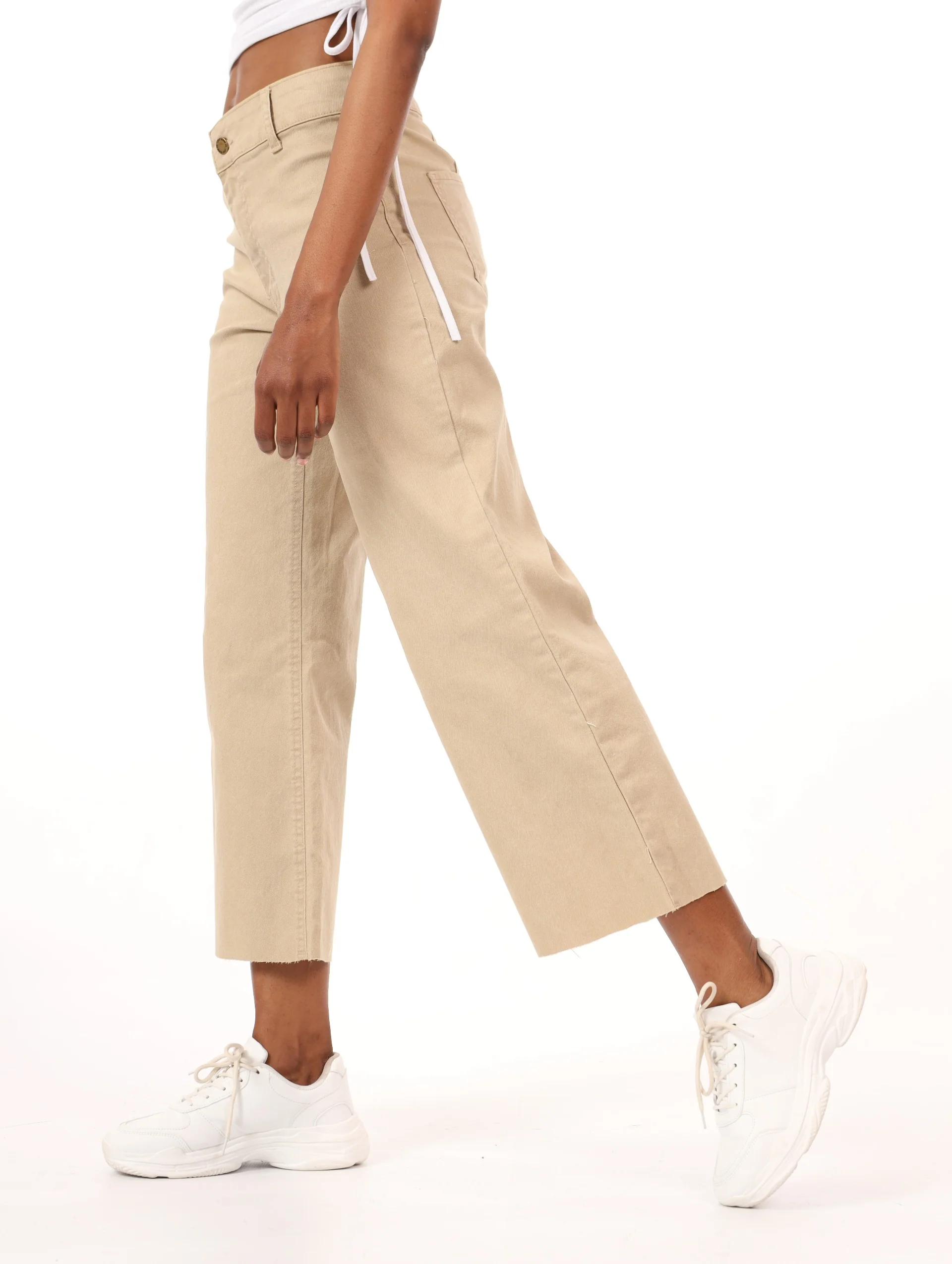 Hi-Waist Culotte - Stone - Image 3
