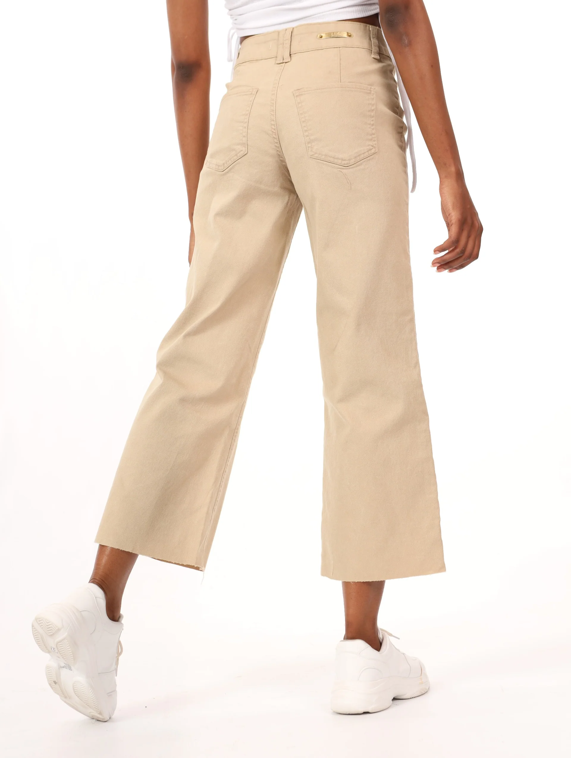 Hi-Waist Culotte - Stone - Image 4