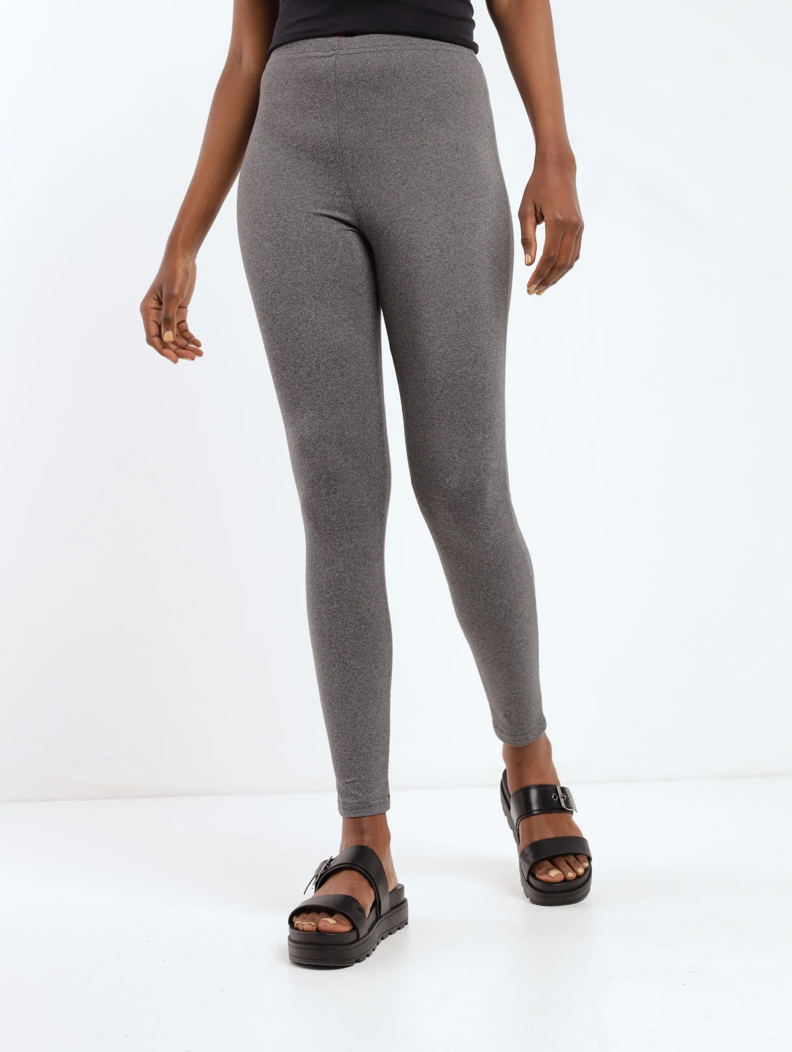 Hi-Waist Legging - Charcoal Melange
