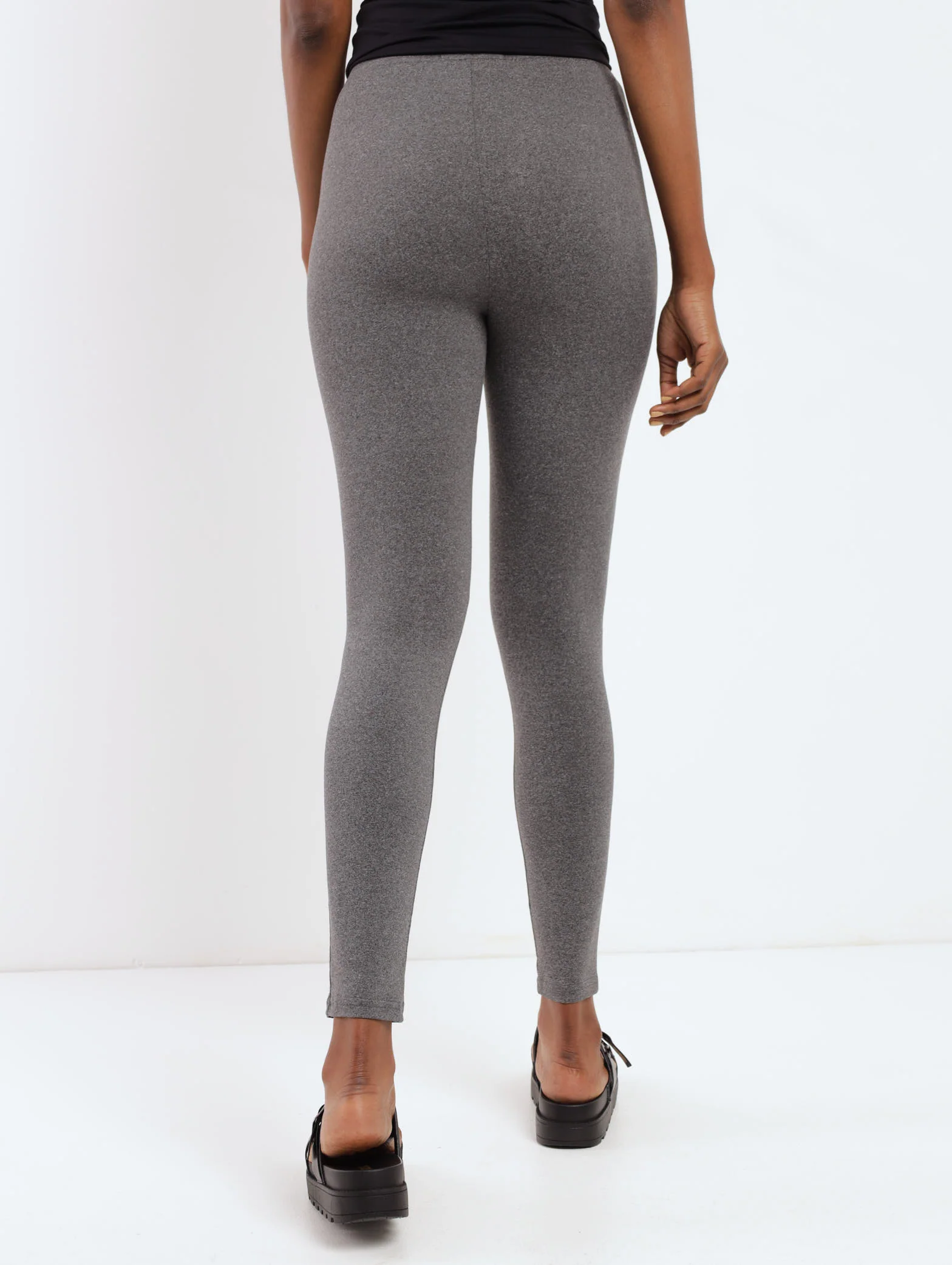 Hi-Waist Legging - Charcoal Melange - Image 4