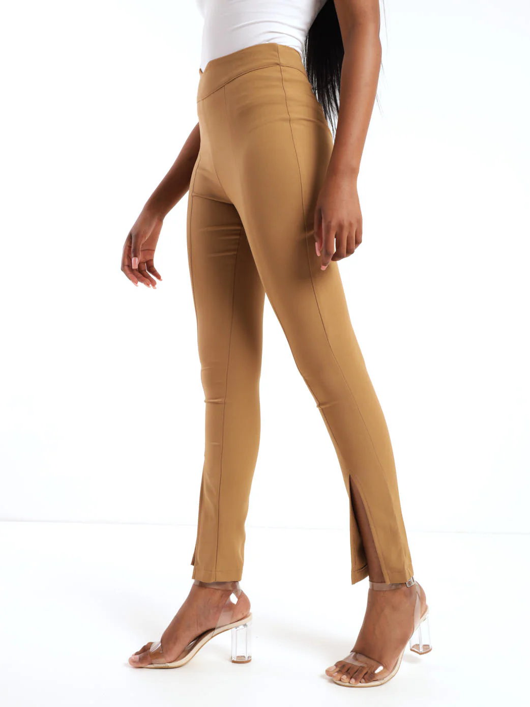 High-Waisted Slim Leg Pant - Tobacco - Image 3