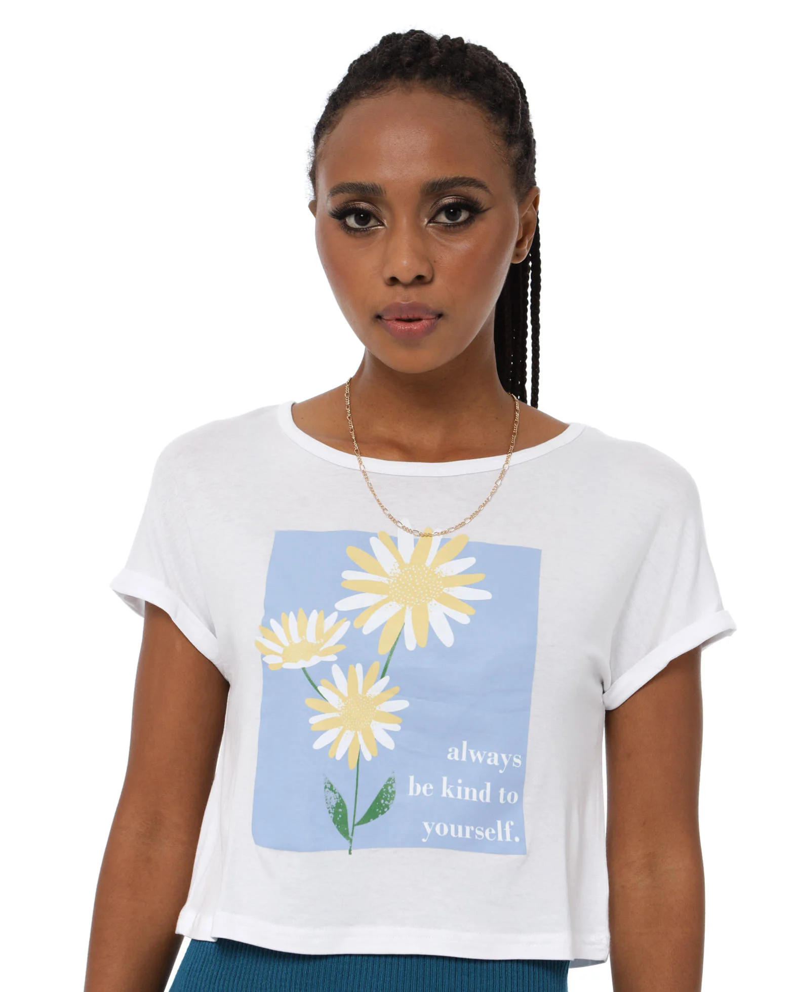 Hip Grazer  Daisy Top - White