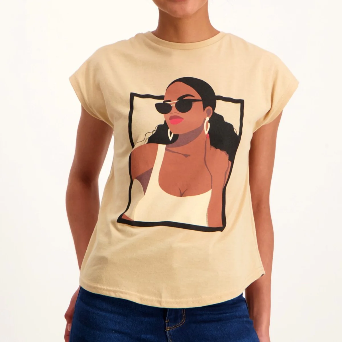 Icon Lady Face Tee - Stone