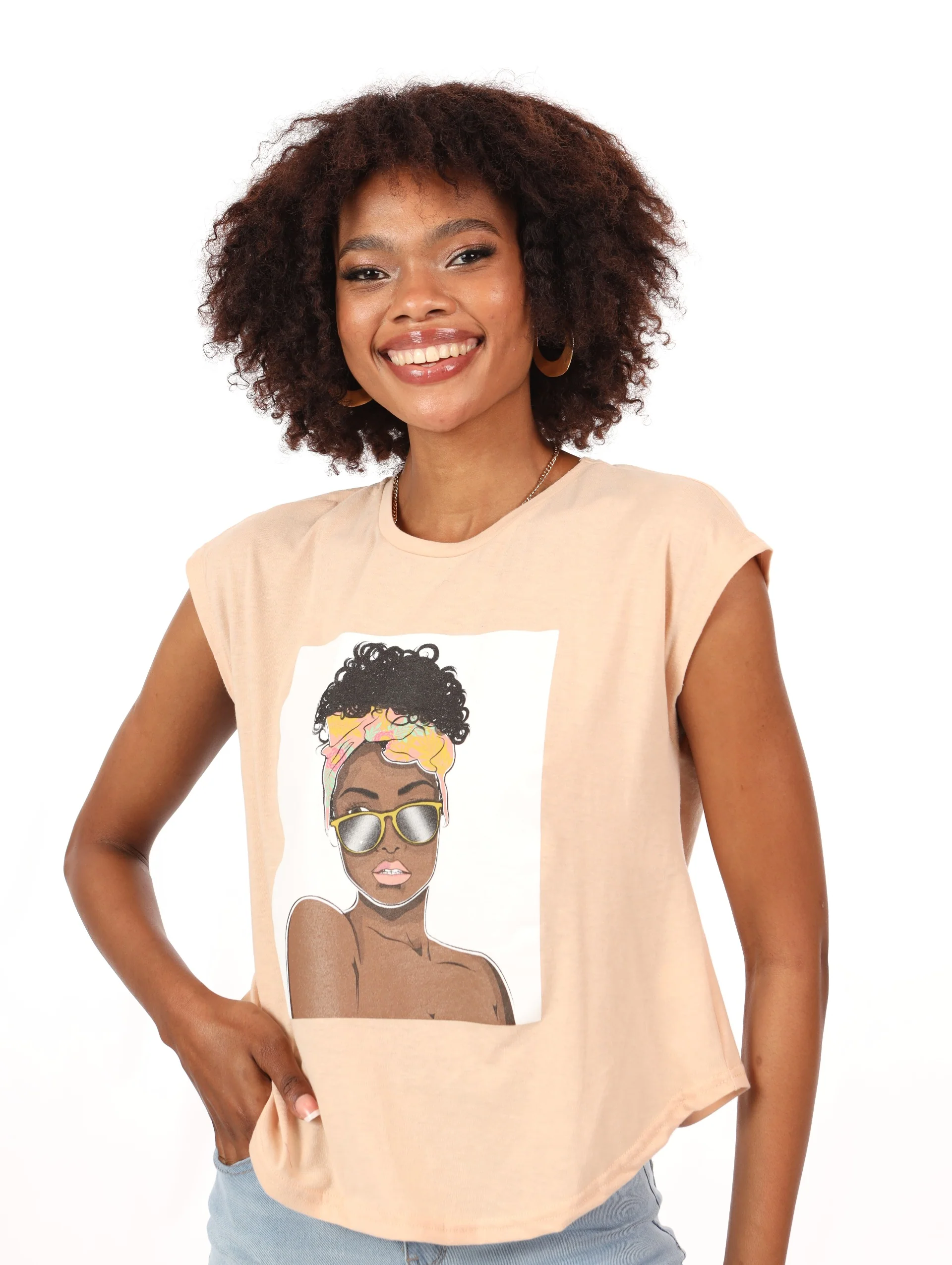 Icon Sunglass Lady Tee - Stone