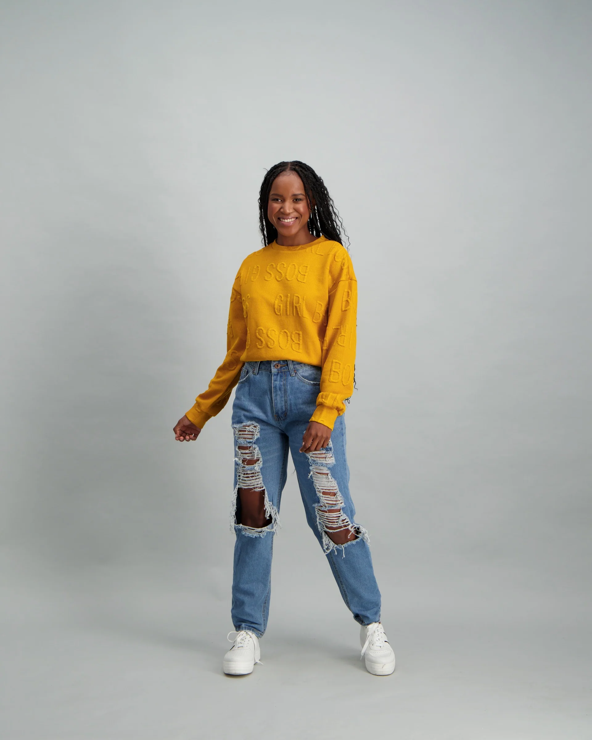 Jacquard Pullover - Mustard - Image 2