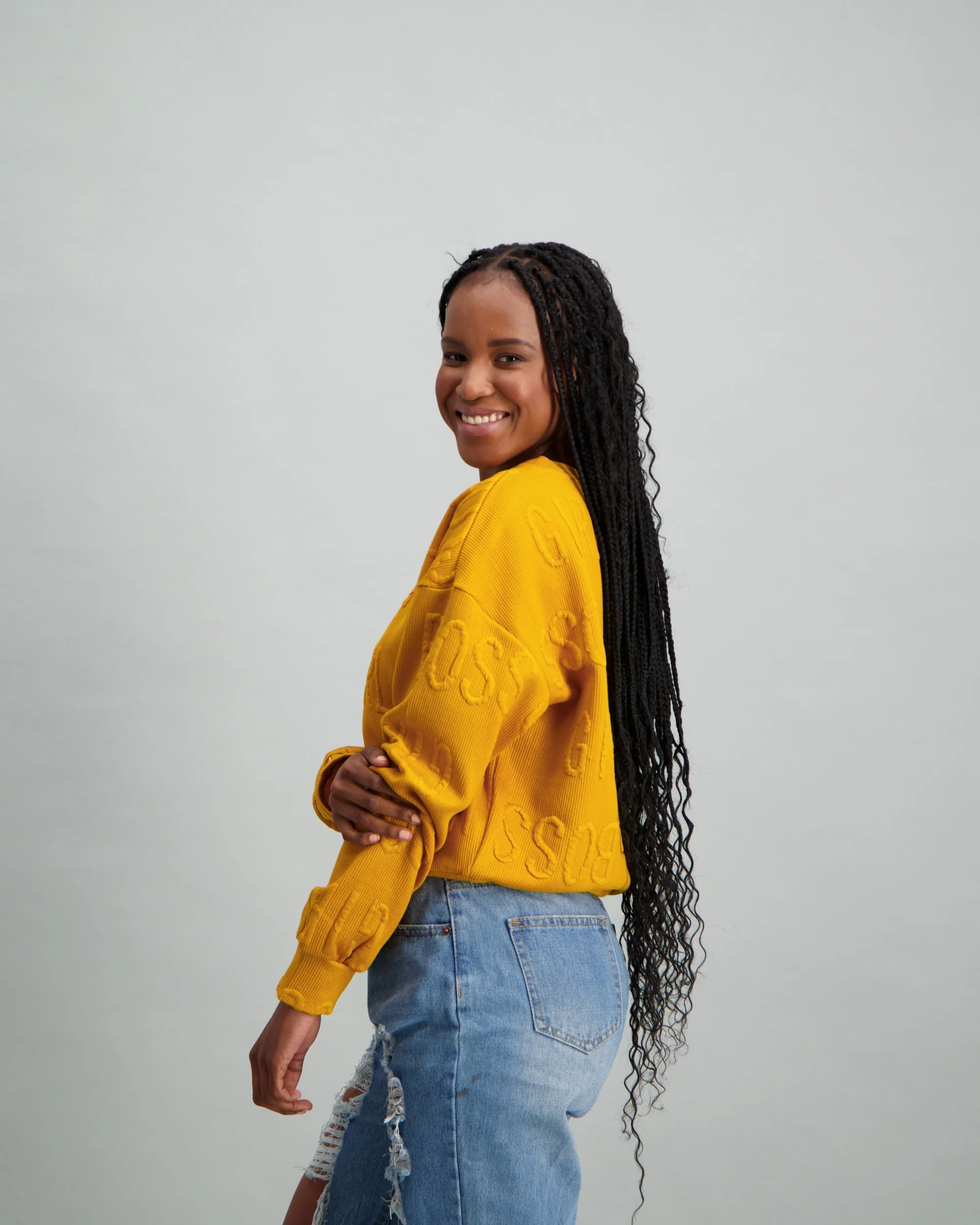 Jacquard Pullover - Mustard - Image 3