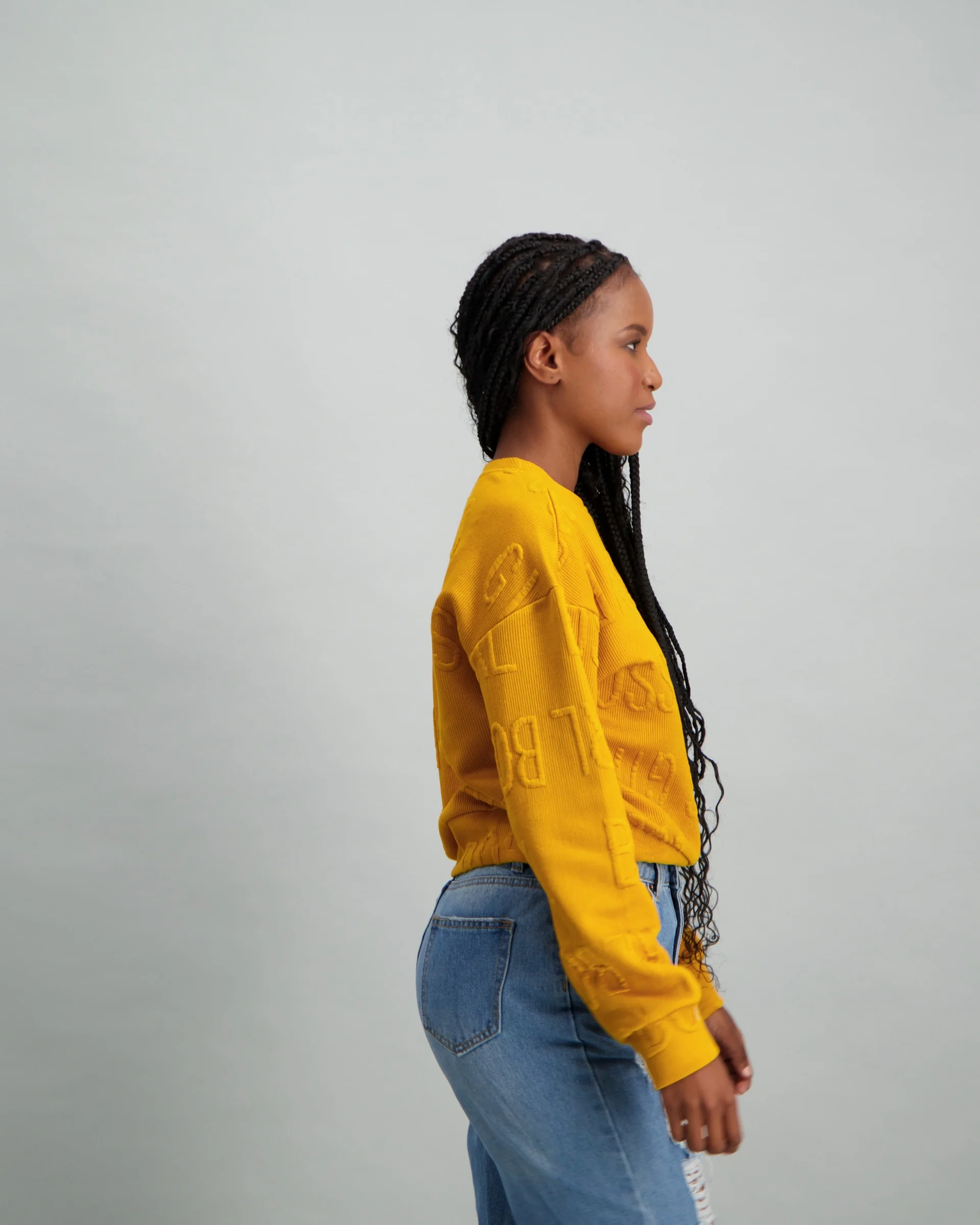 Jacquard Pullover - Mustard - Image 4