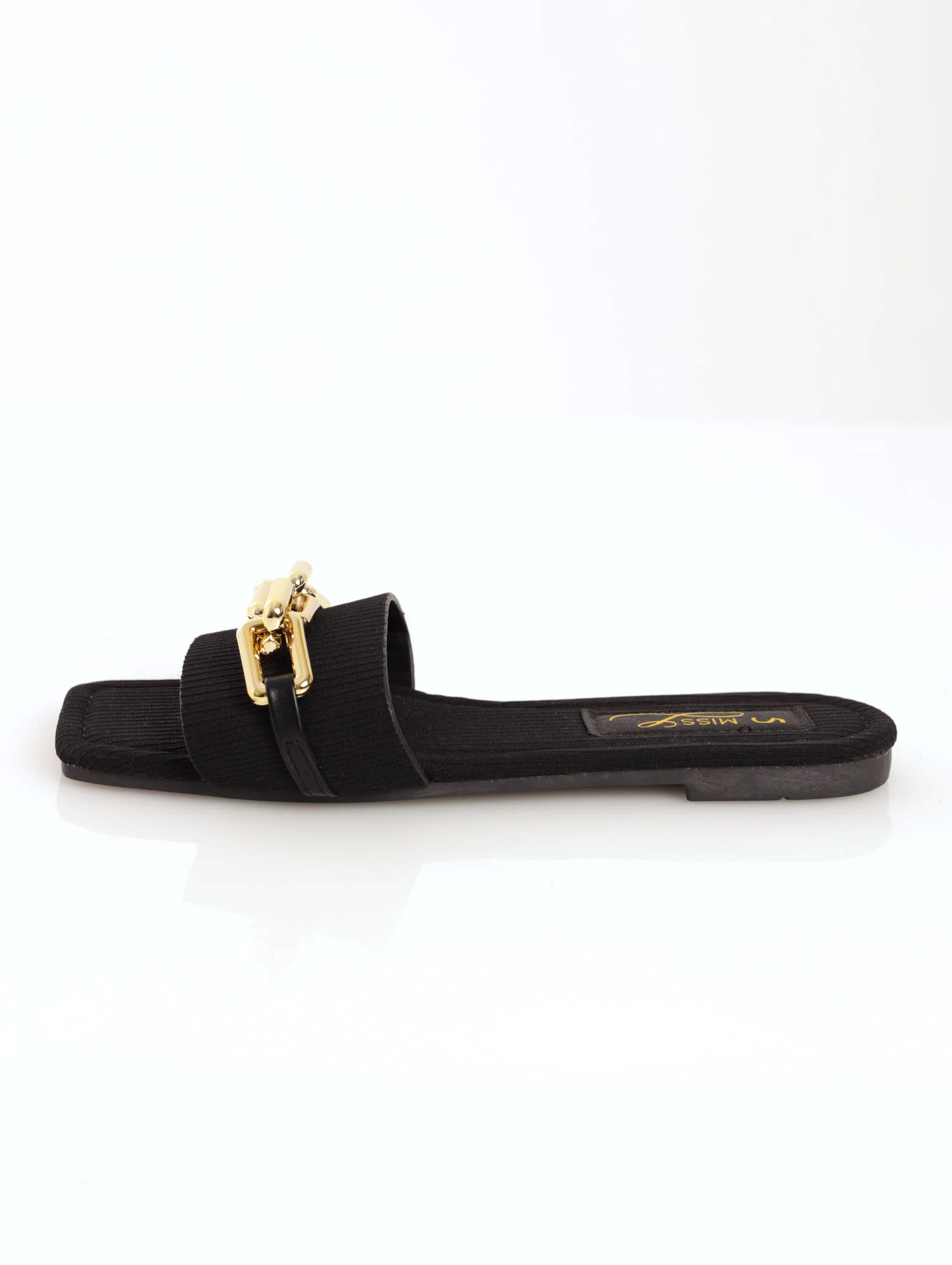 Knit Chain Mule Sandal - Black - Image 2