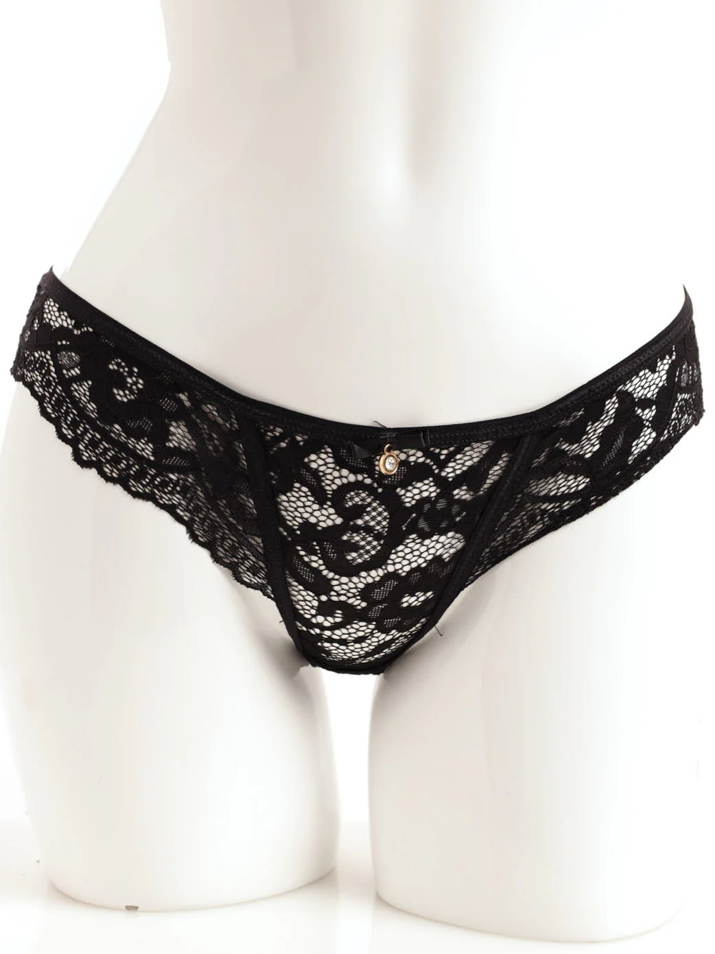 Lace Brazilian Panty - Black