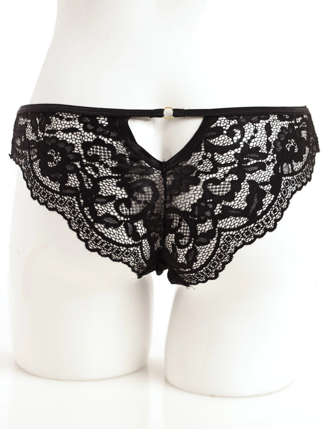 Lace Brazilian Panty - Black - Image 2