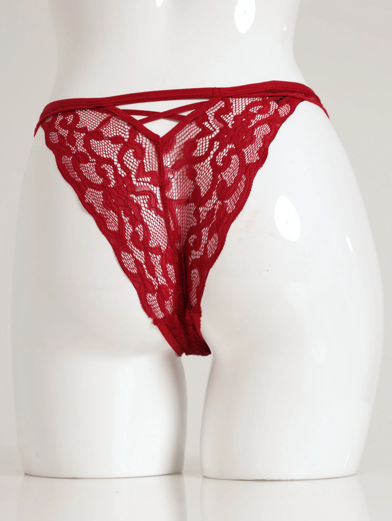 Lace/Dobby Brazilian - Red - Image 2