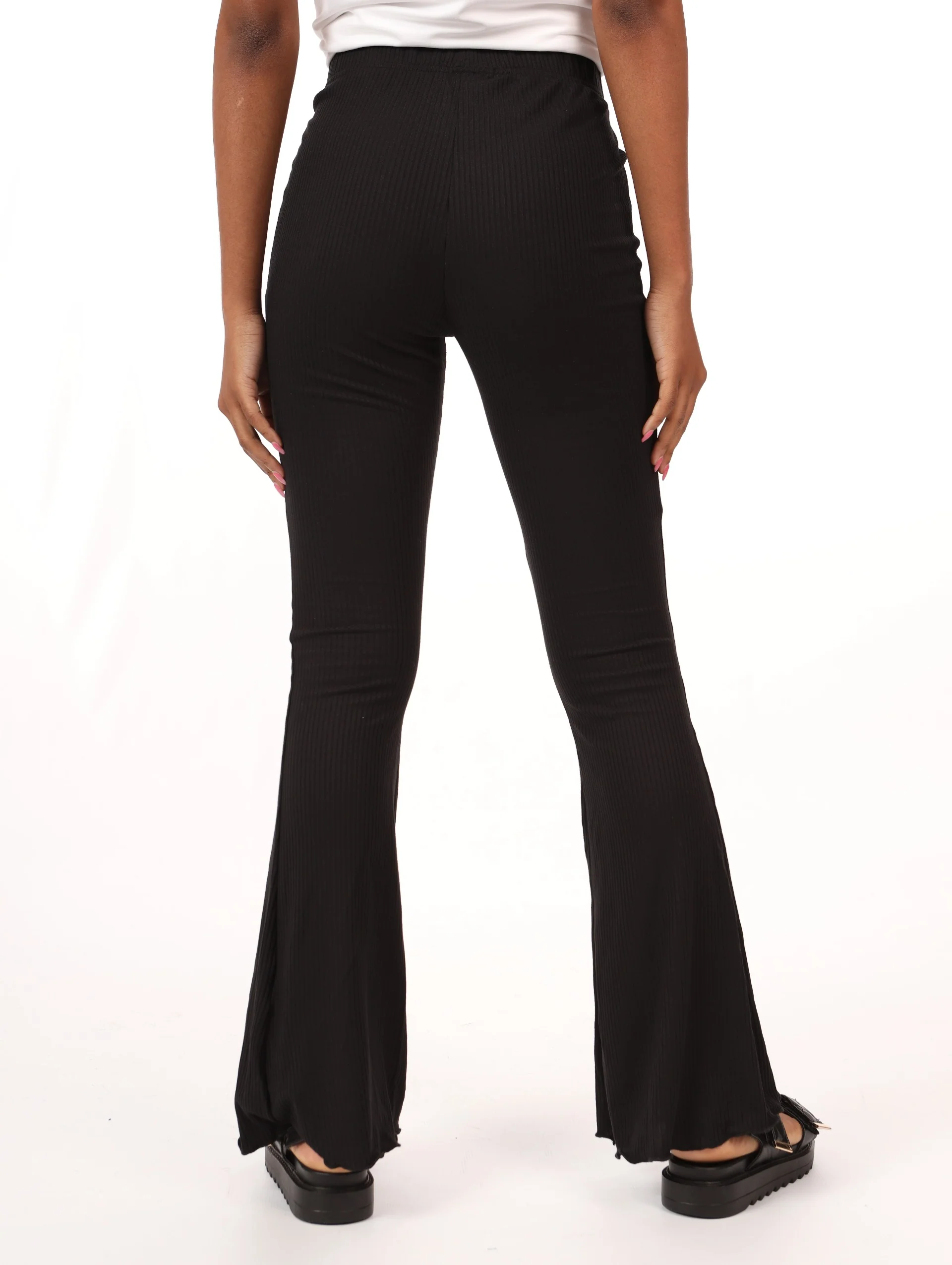 Lettuce Edge Bootleg Rib Pant - Black - Image 4