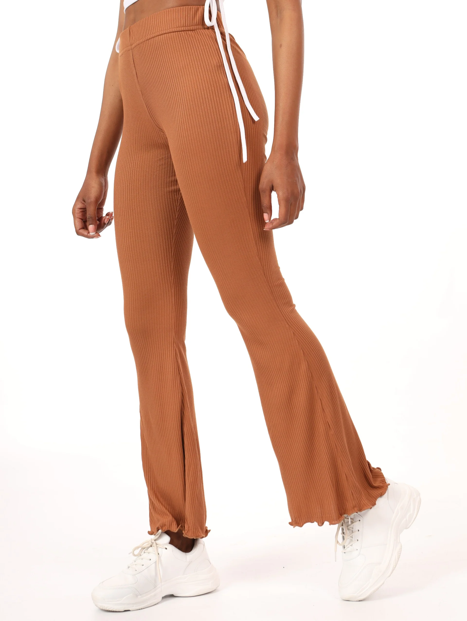Lettuce Edge Bootleg Rib Pant - Stone - Image 3